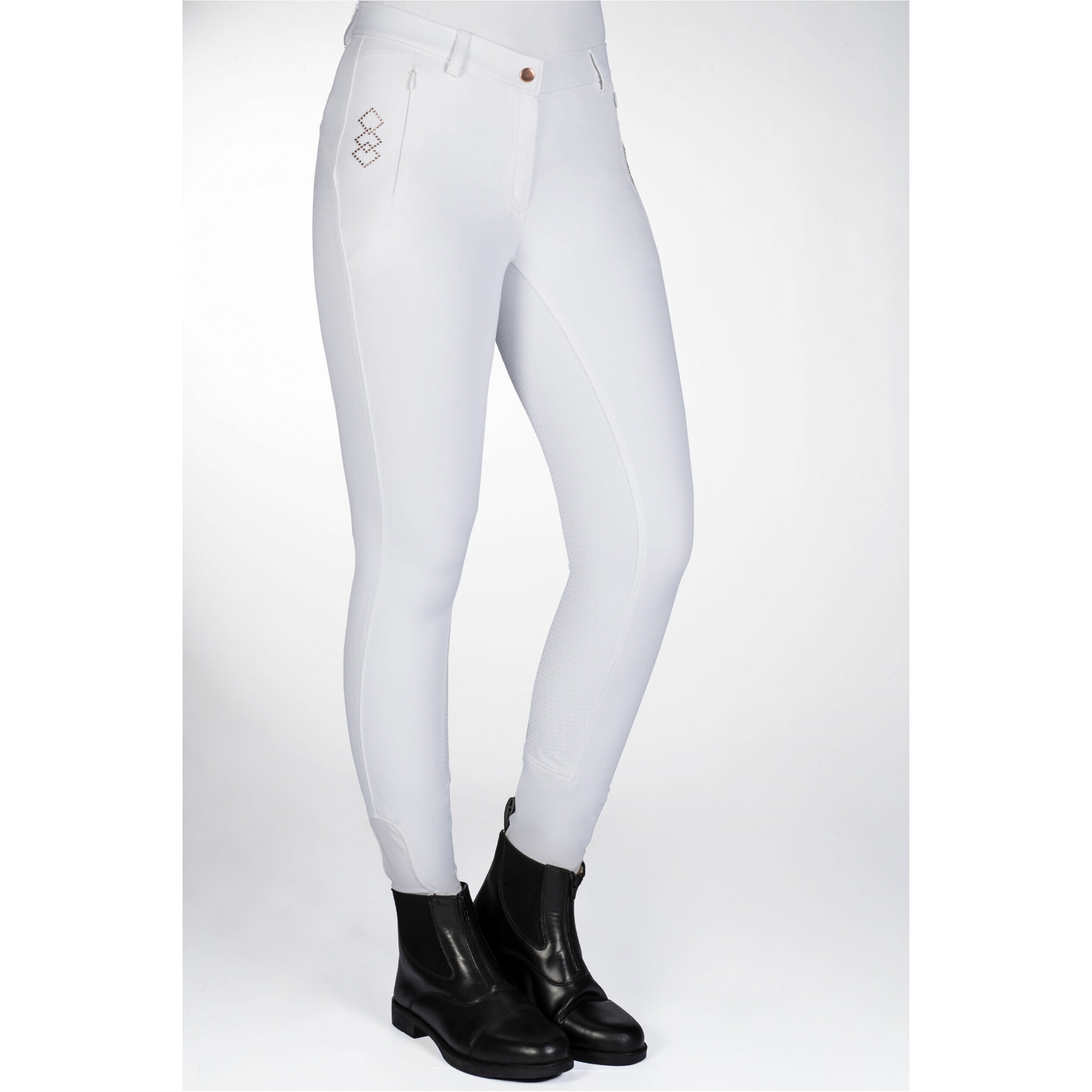 Damen Reithose Silikon Vollbesatz ALEXIS weiß