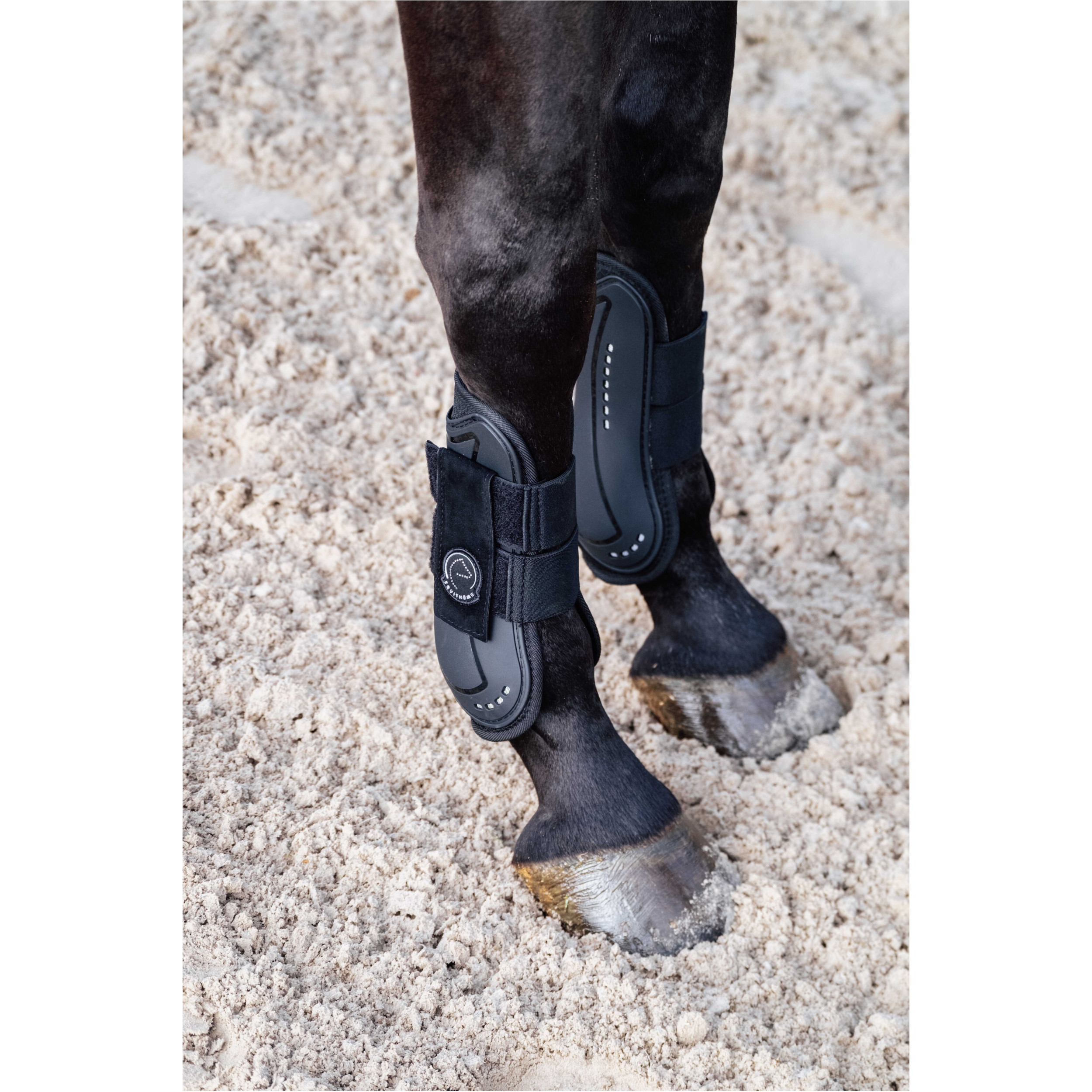 Gamaschen und Streichkappen Set Je t'aime schwarz Vollblut/Warmblut