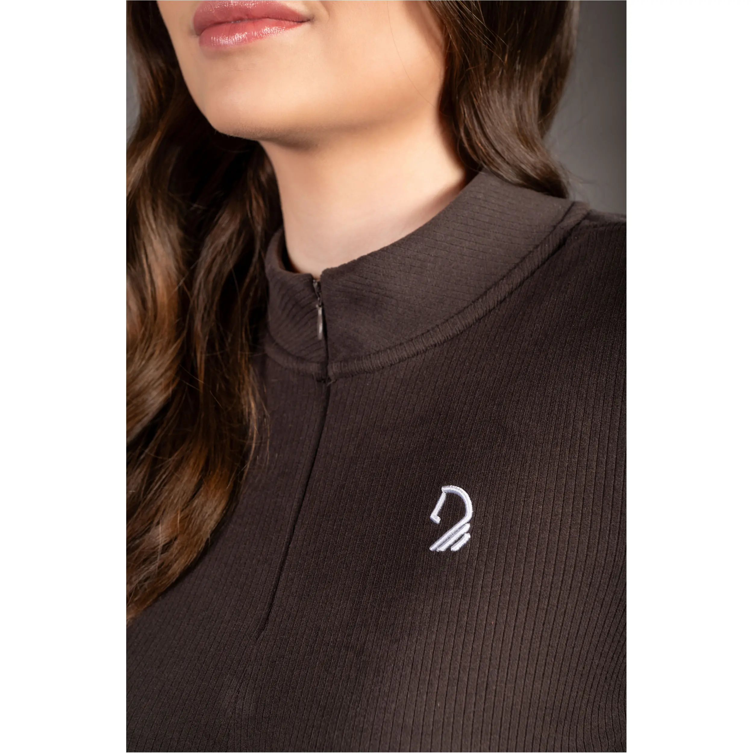 Damen Langarmshirt AREZZO SOFT dunkelbraun