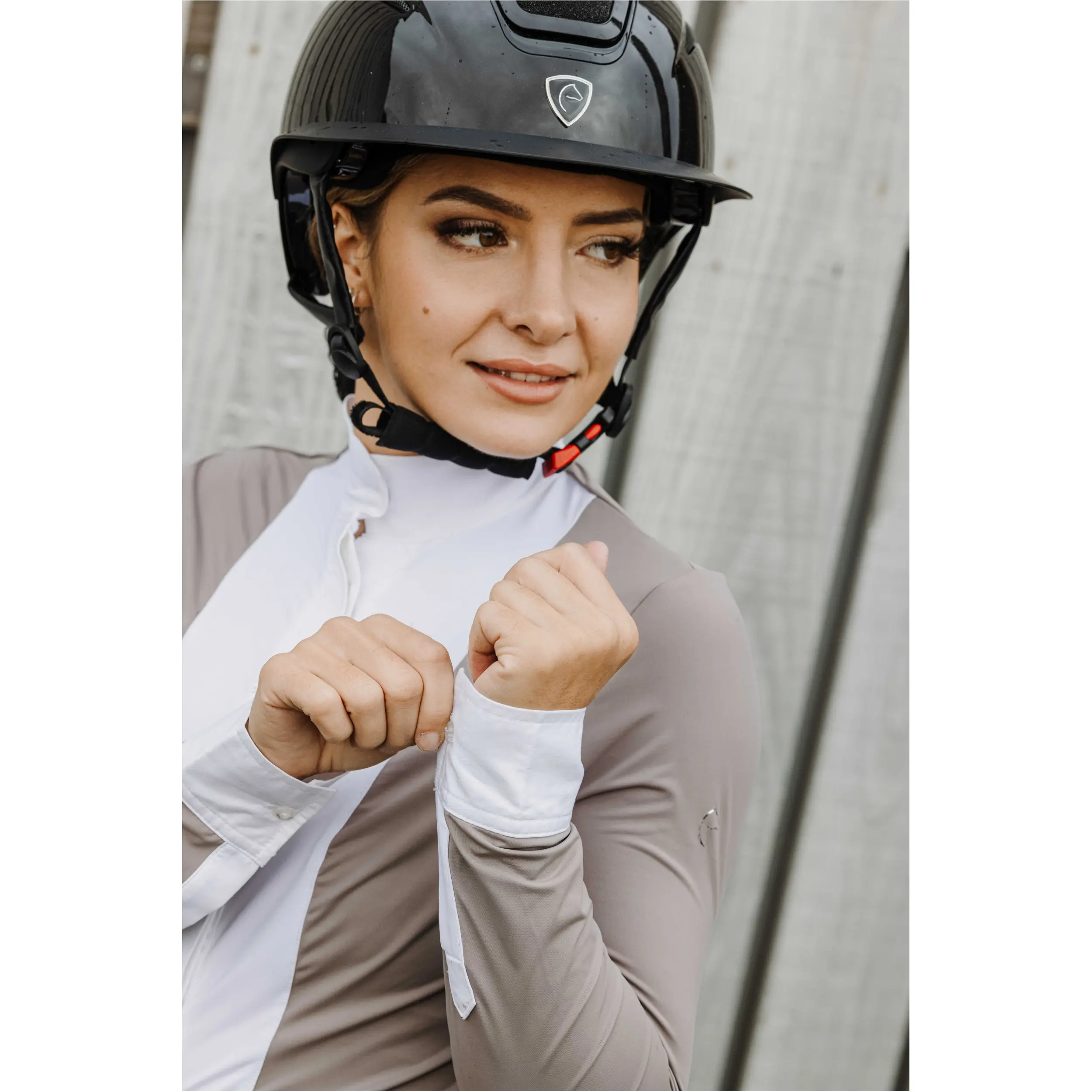 Damen Turnierbluse JULIE taupe