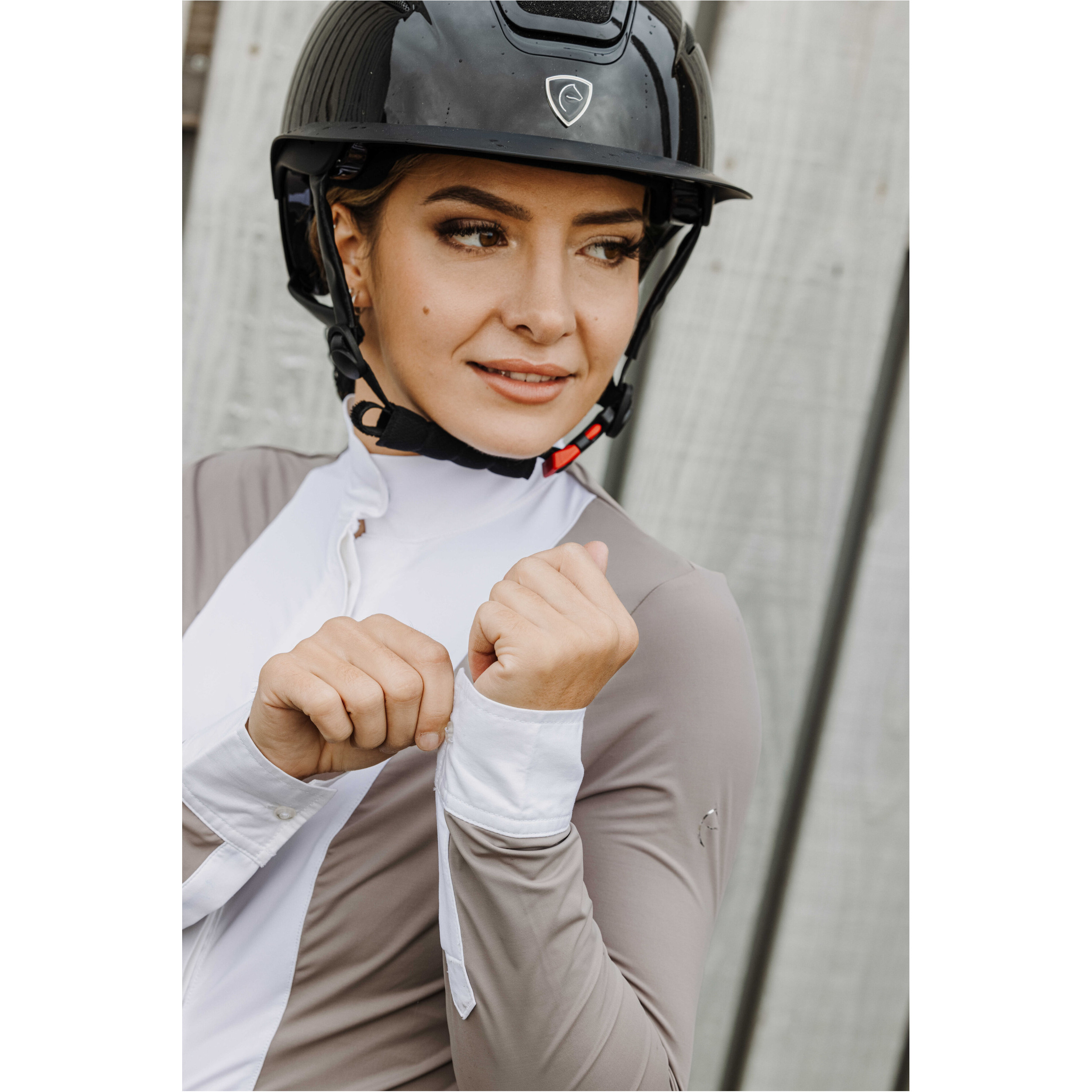 Damen Turnierbluse JULIE taupe