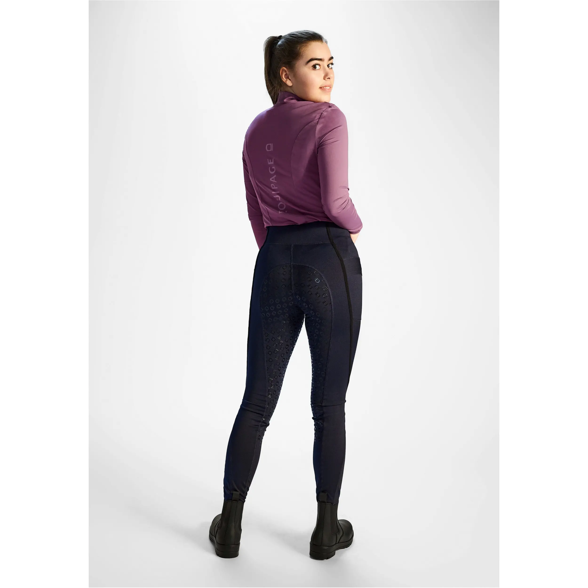 Damen Reitleggings Silikon Vollbesatz FINLEY navy