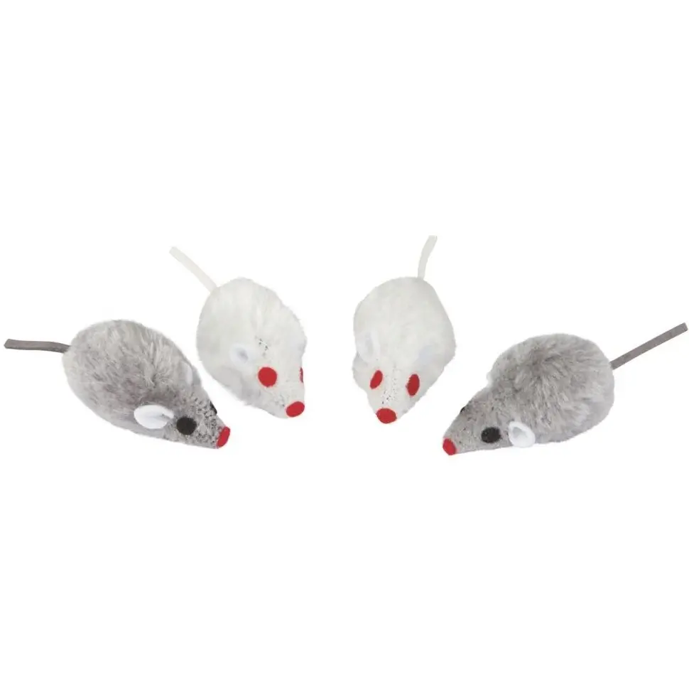 Spielmäuse (2er Set) weiß/grau 7x4cm 
