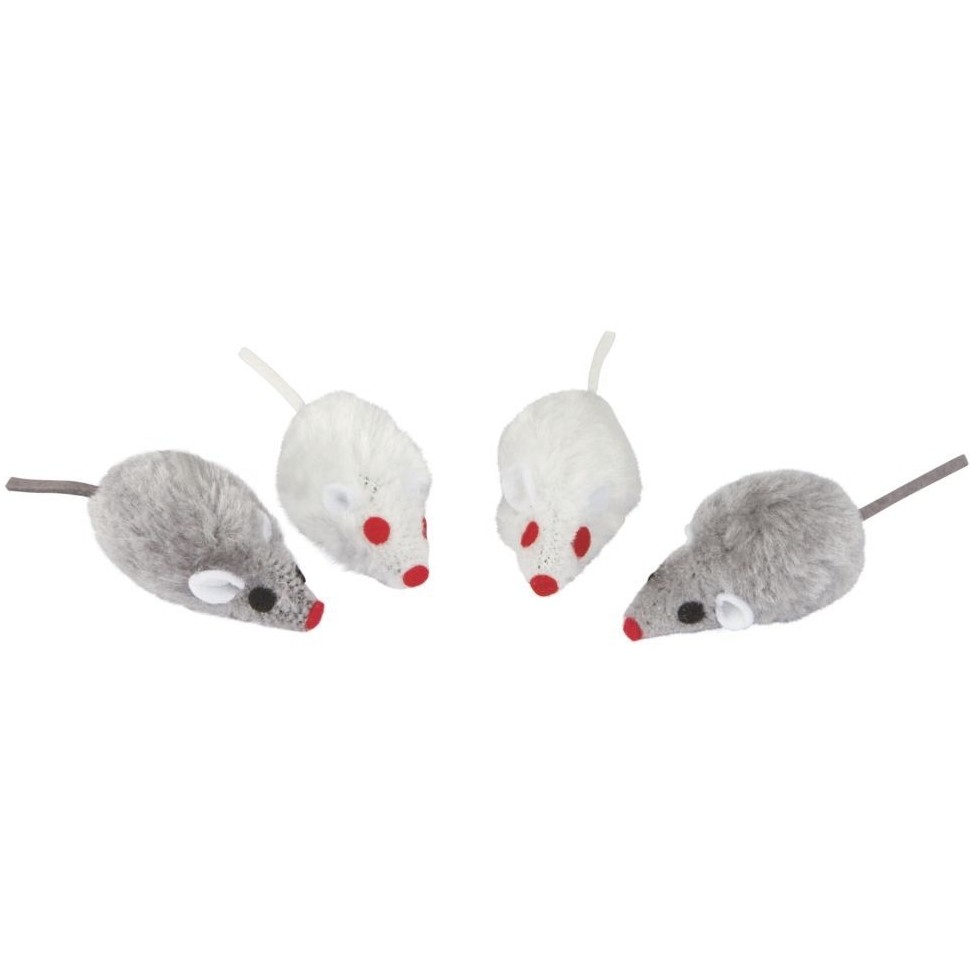 Spielmäuse (2er Set) weiß/grau 7x4cm 
