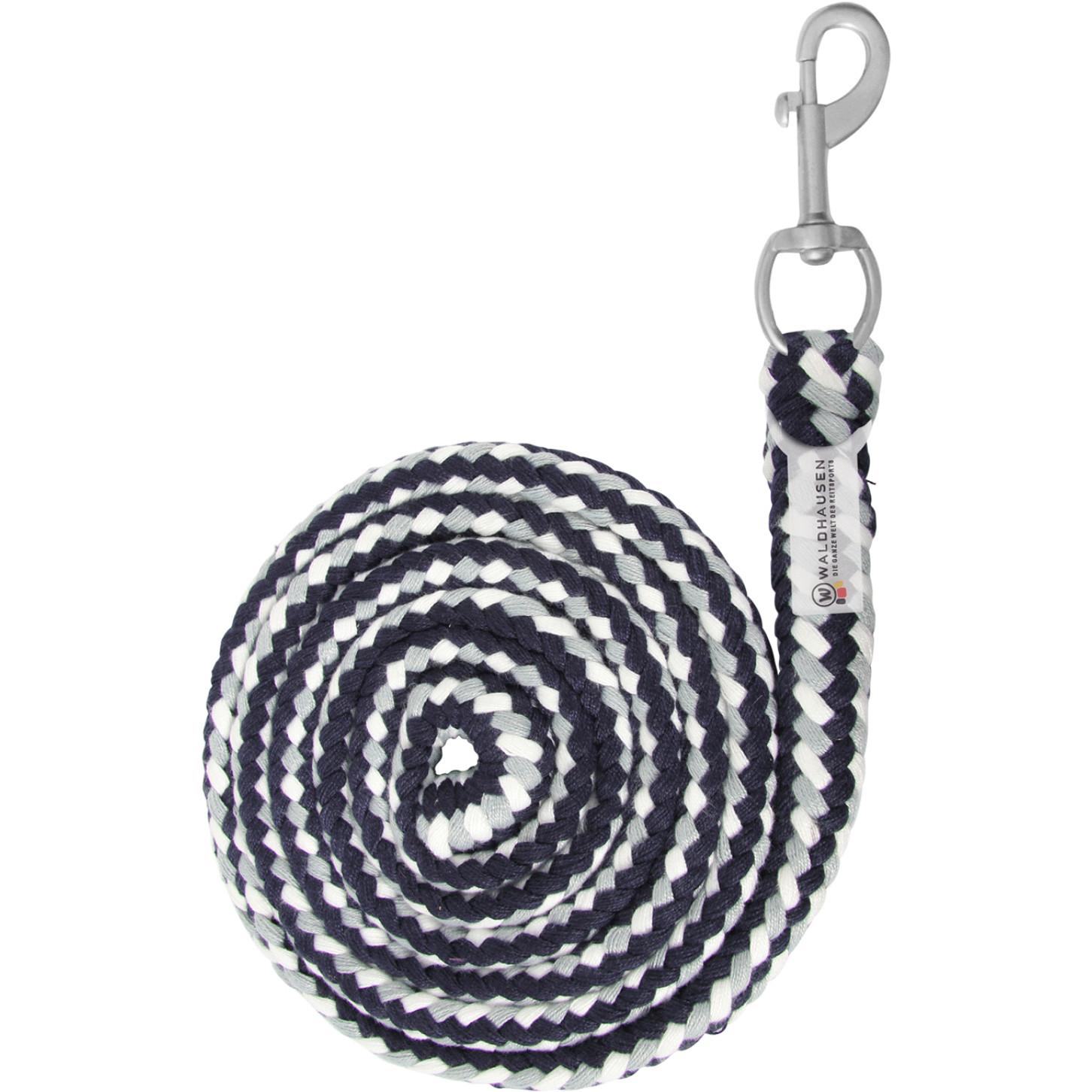 Führstrick mit Karabinerhaken PLUS dunkelblau/grau 200cm