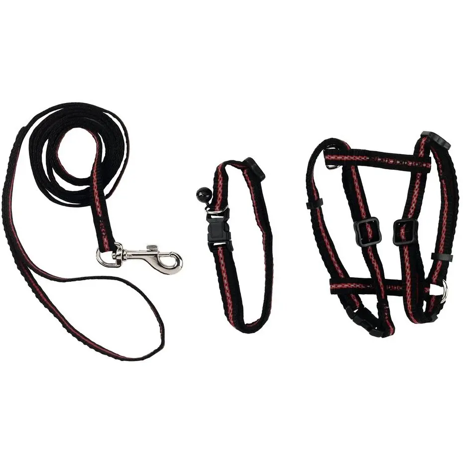 Katzen Set aus Halsband Geschirr und Leine reflektierend