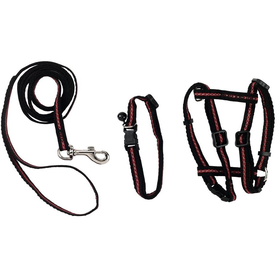 Katzen Set aus Halsband Geschirr und Leine reflektierend