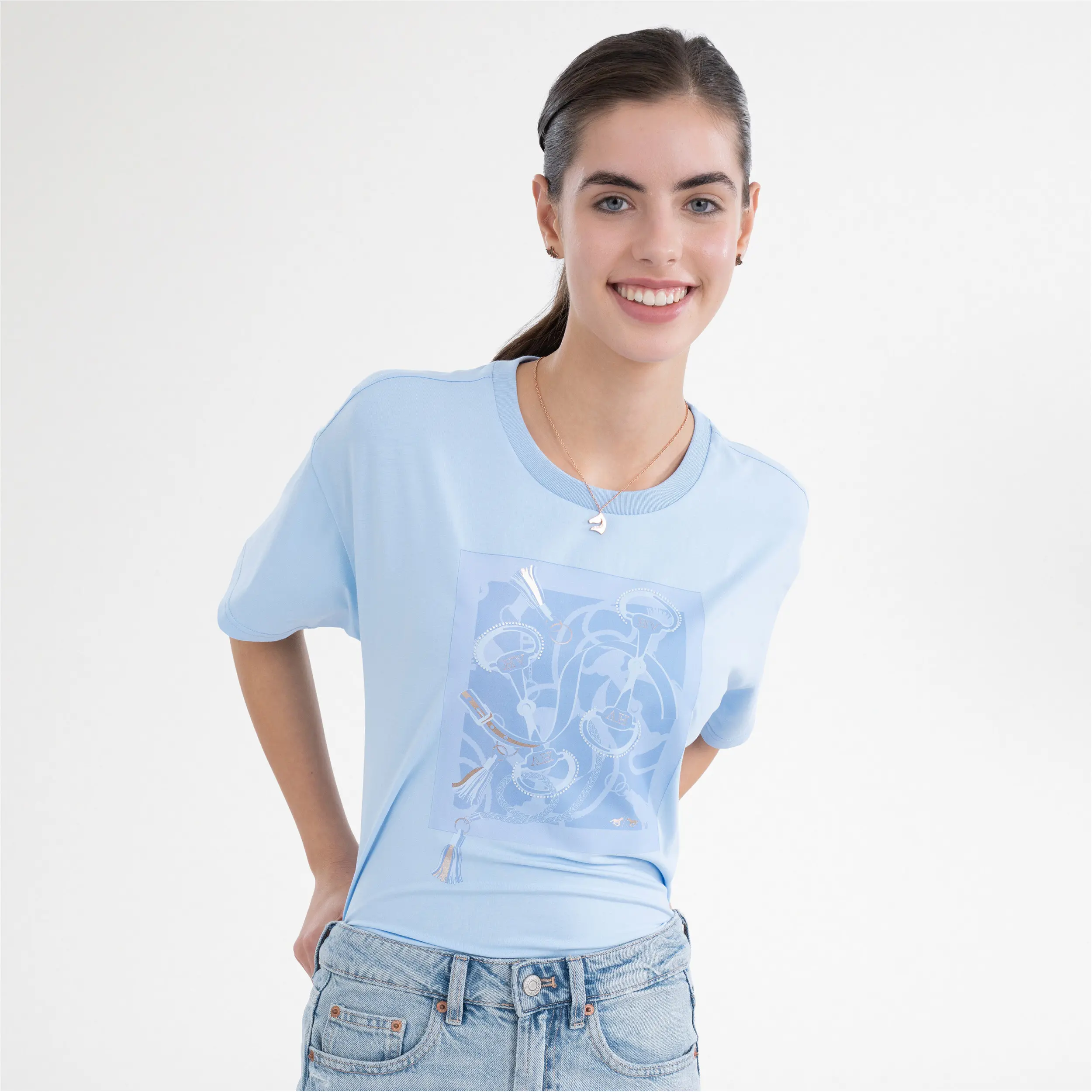 Damen T-Shirt HVPJenny powder blue