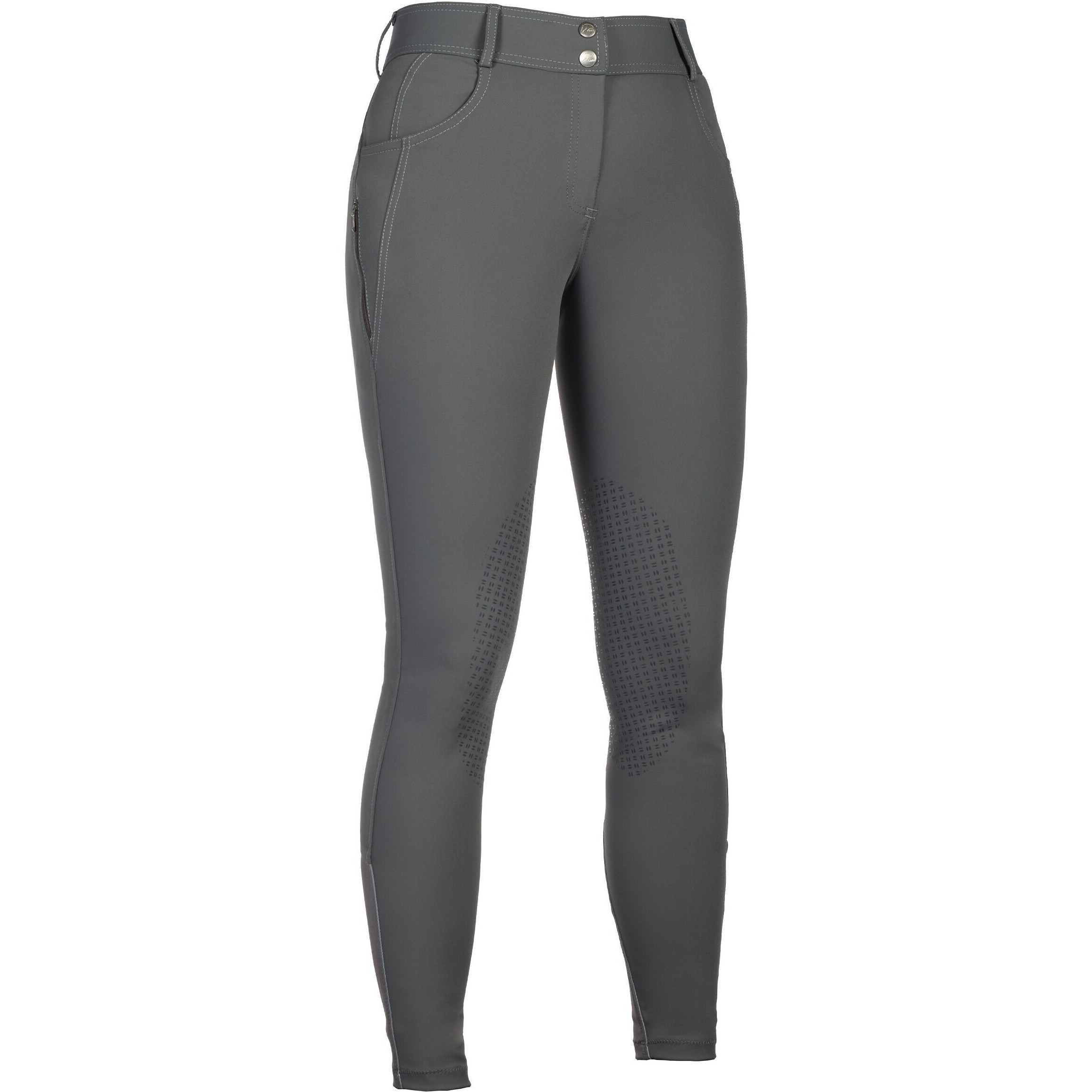 Damen Reithose Silikon Kniebesatz ARI MID RISE grau