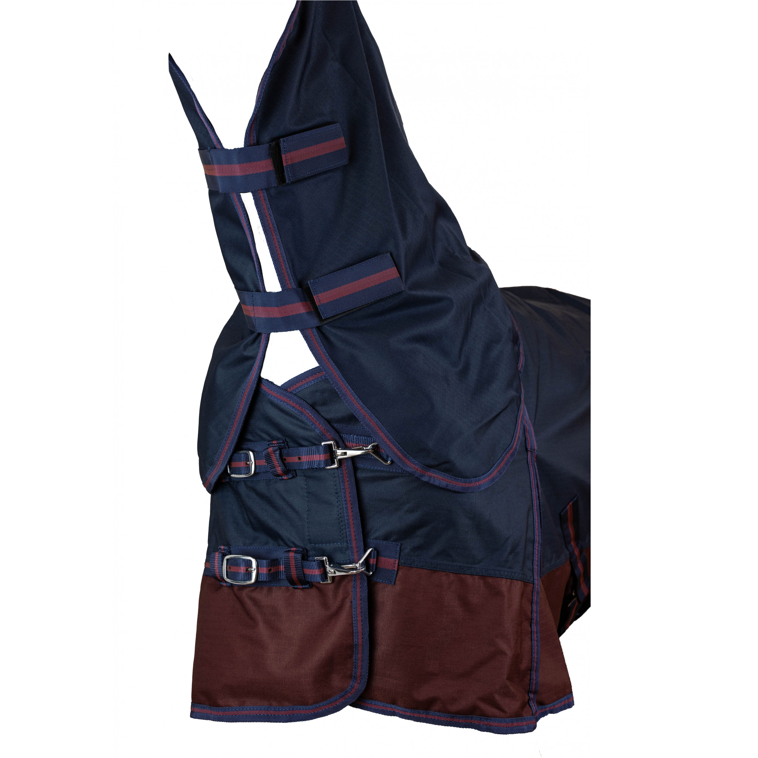 Weidedecke Full Neck Polarfleece 600D BASICLINE marine/kastanie