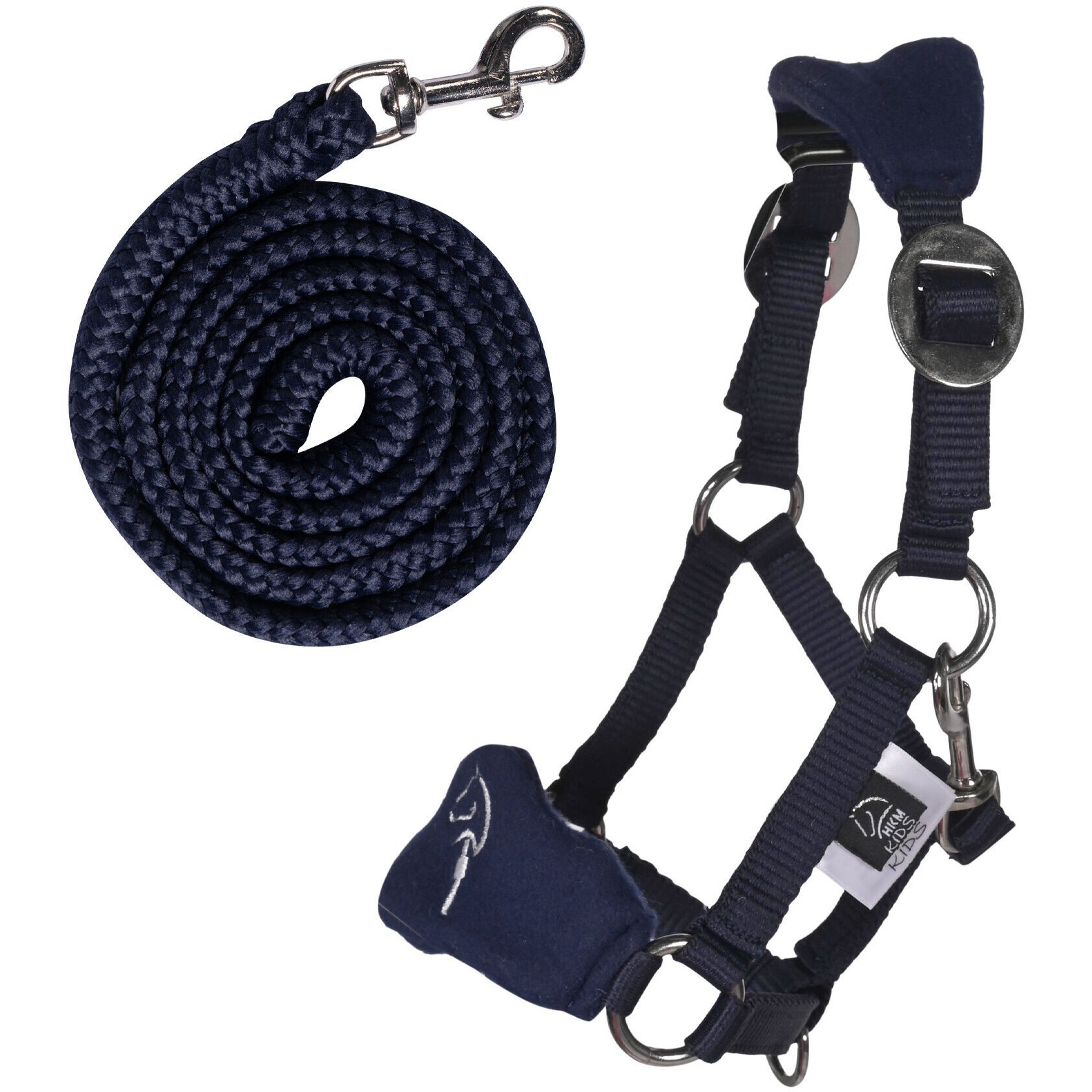 Halfter mit Fleece und Strick HOBBY HORSING blau