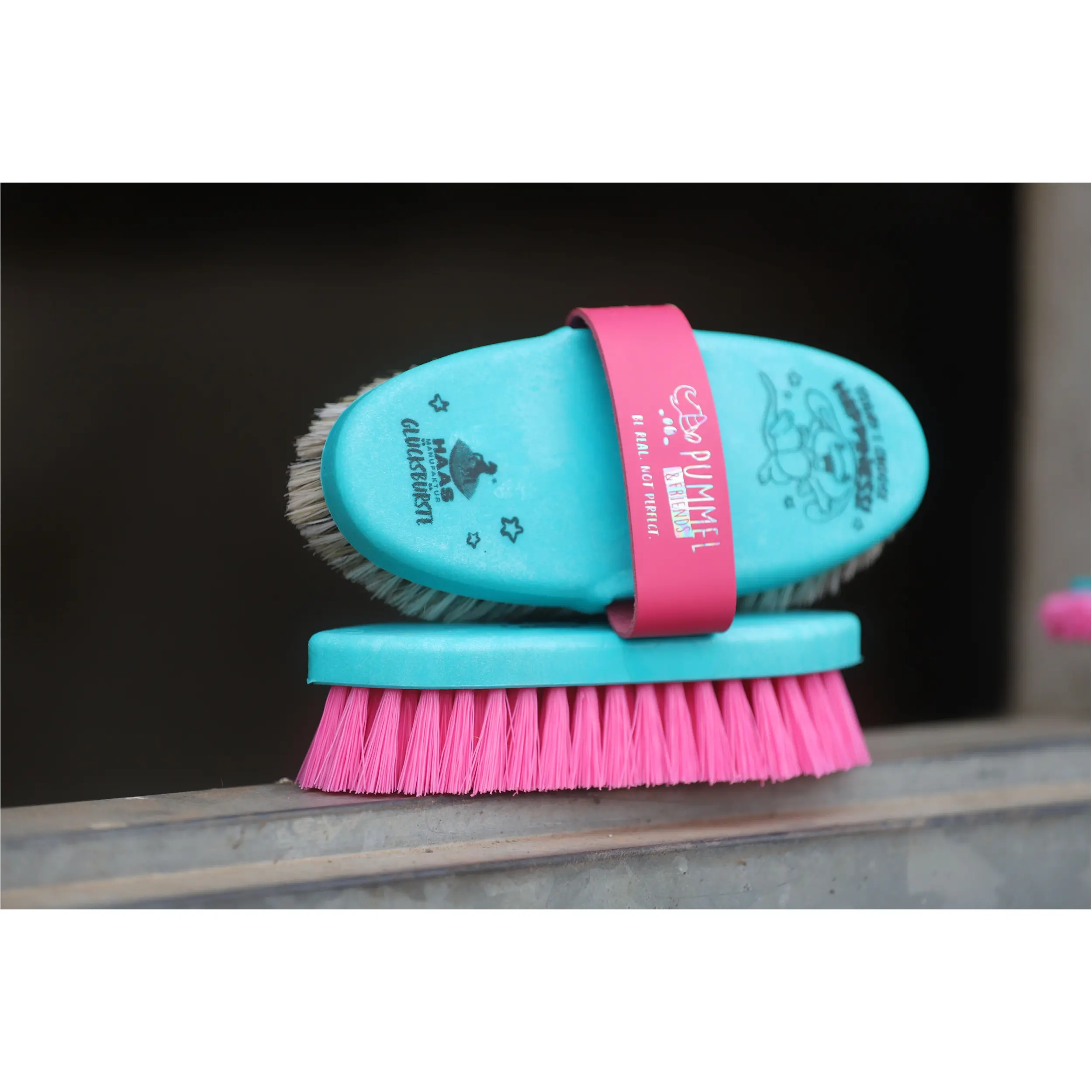 Fellbürste Pummel MOOH türkis/pink