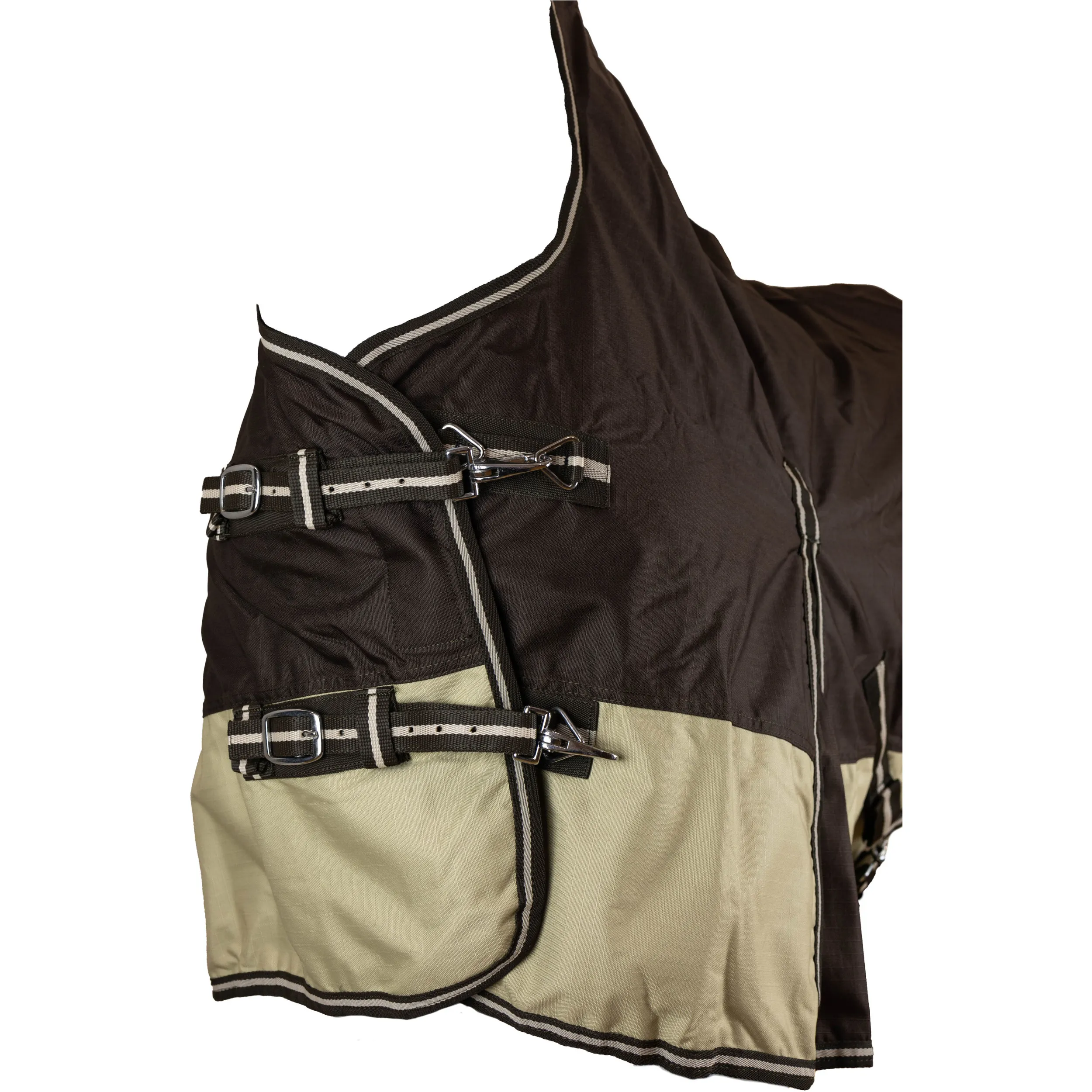 Winterdecke High Neck 300g Füllung 600D BASICLINE braun/beige
