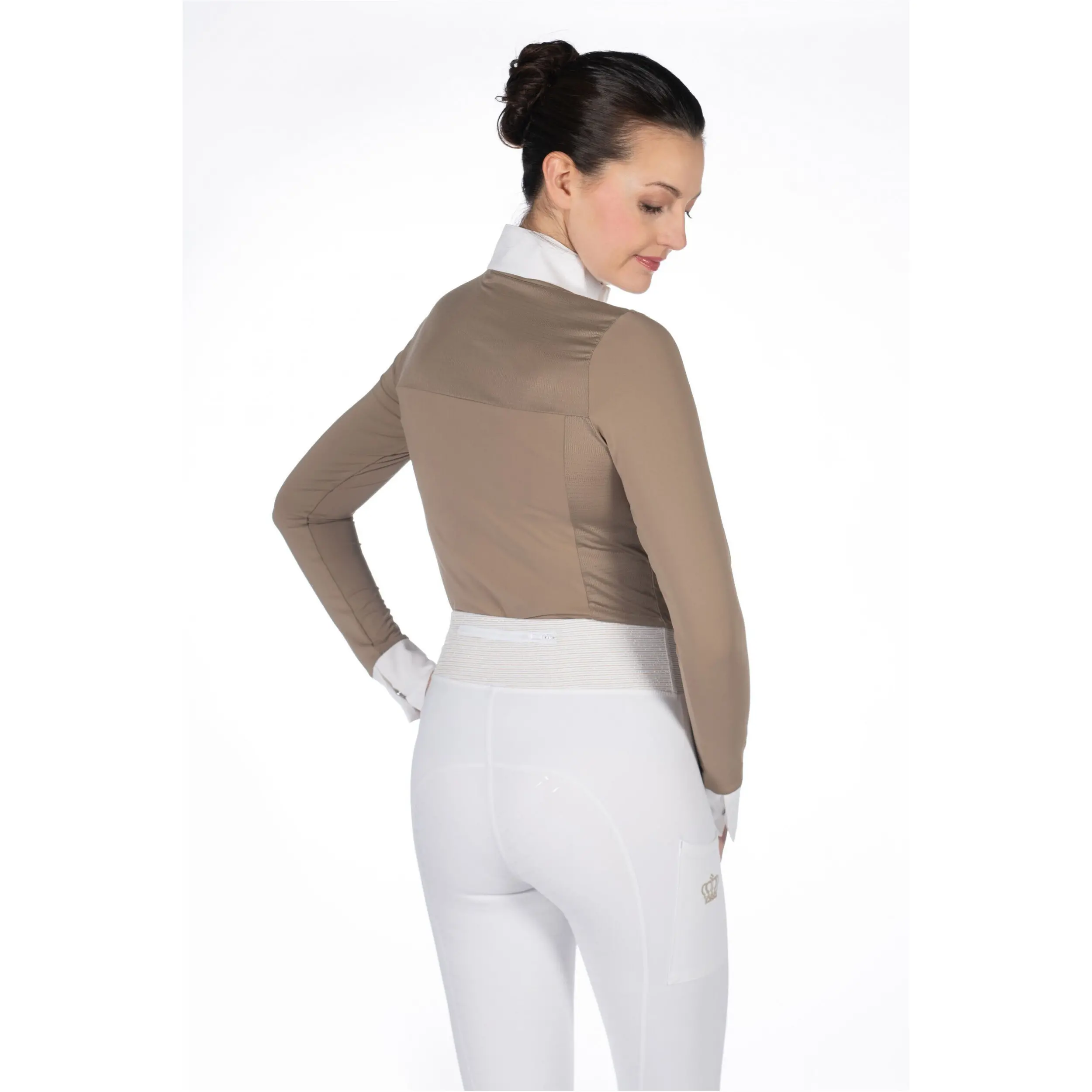 Damen Turniershirt Langarm VIRGINIA taupe