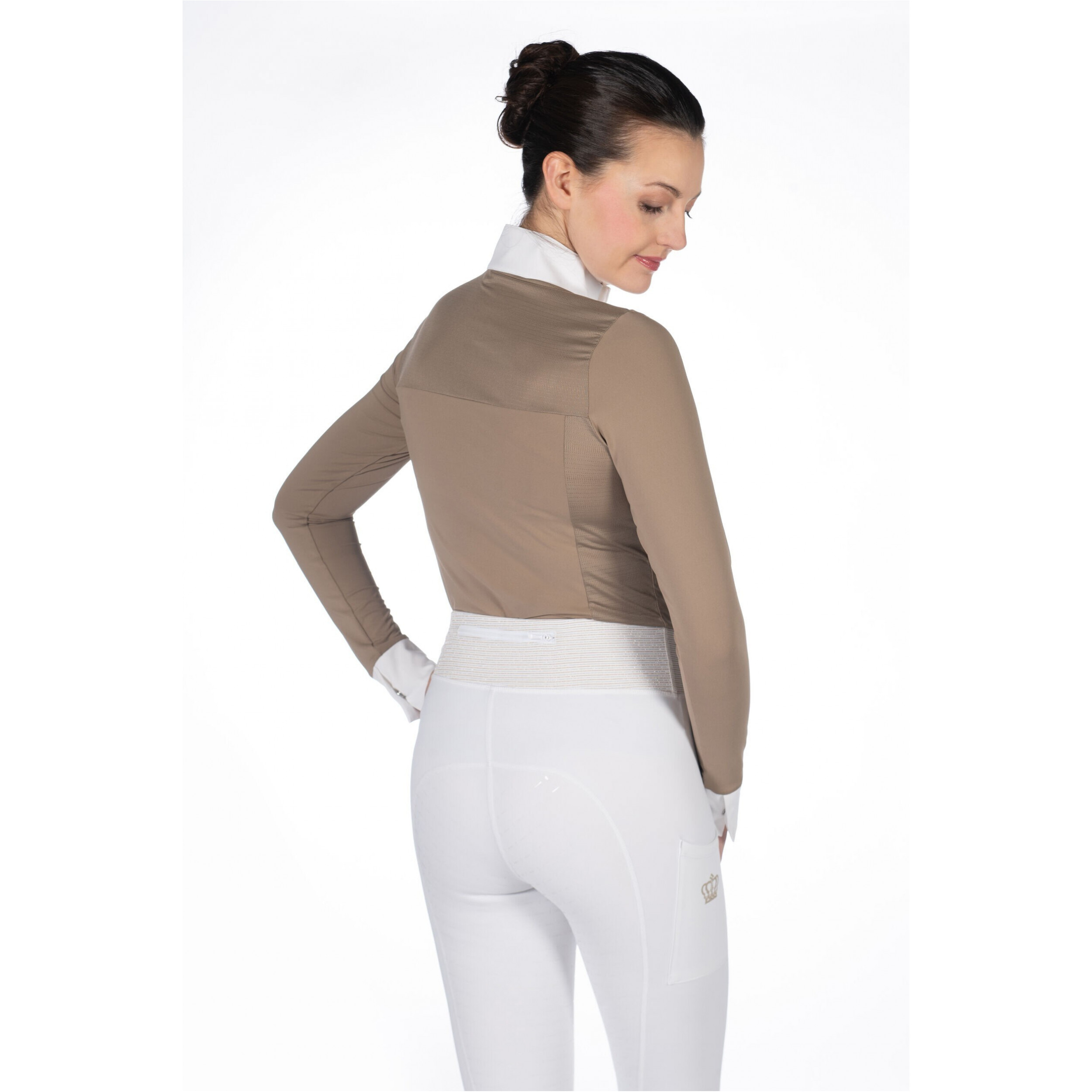 Damen Turniershirt Langarm VIRGINIA taupe