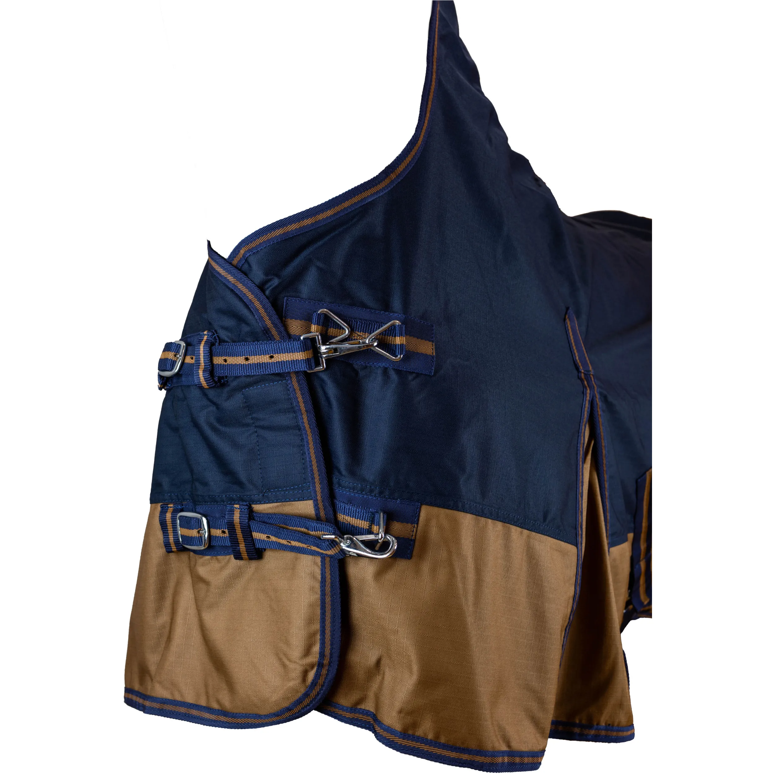 Winterdecke High Neck 200g Füllung 600D BASICLINE dunkelblau/braun