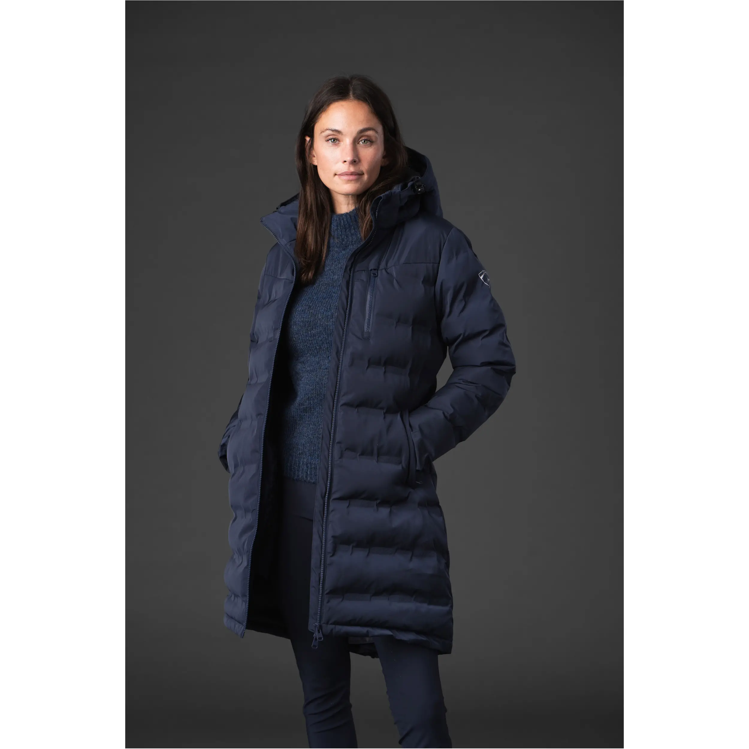 Winter Damen Reitmantel wattiert VITA navy