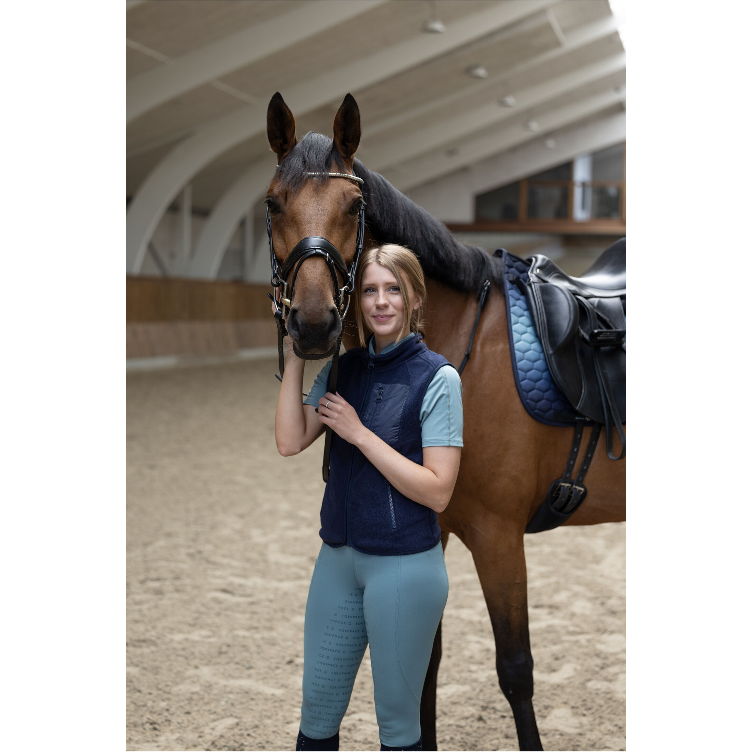 Damen Fleece-Reitweste ARIA navy