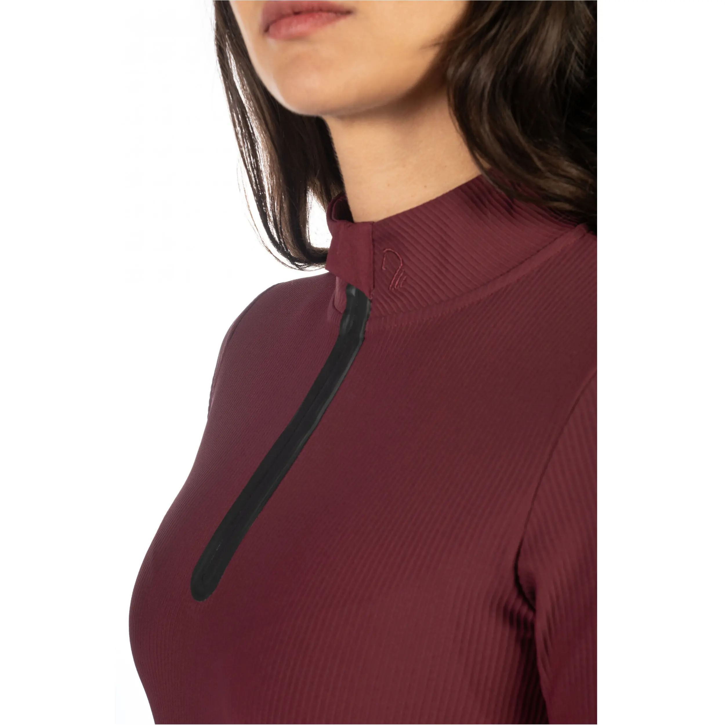 Damen Funktionsshirt LIVIGNO RIBBED bordeaux