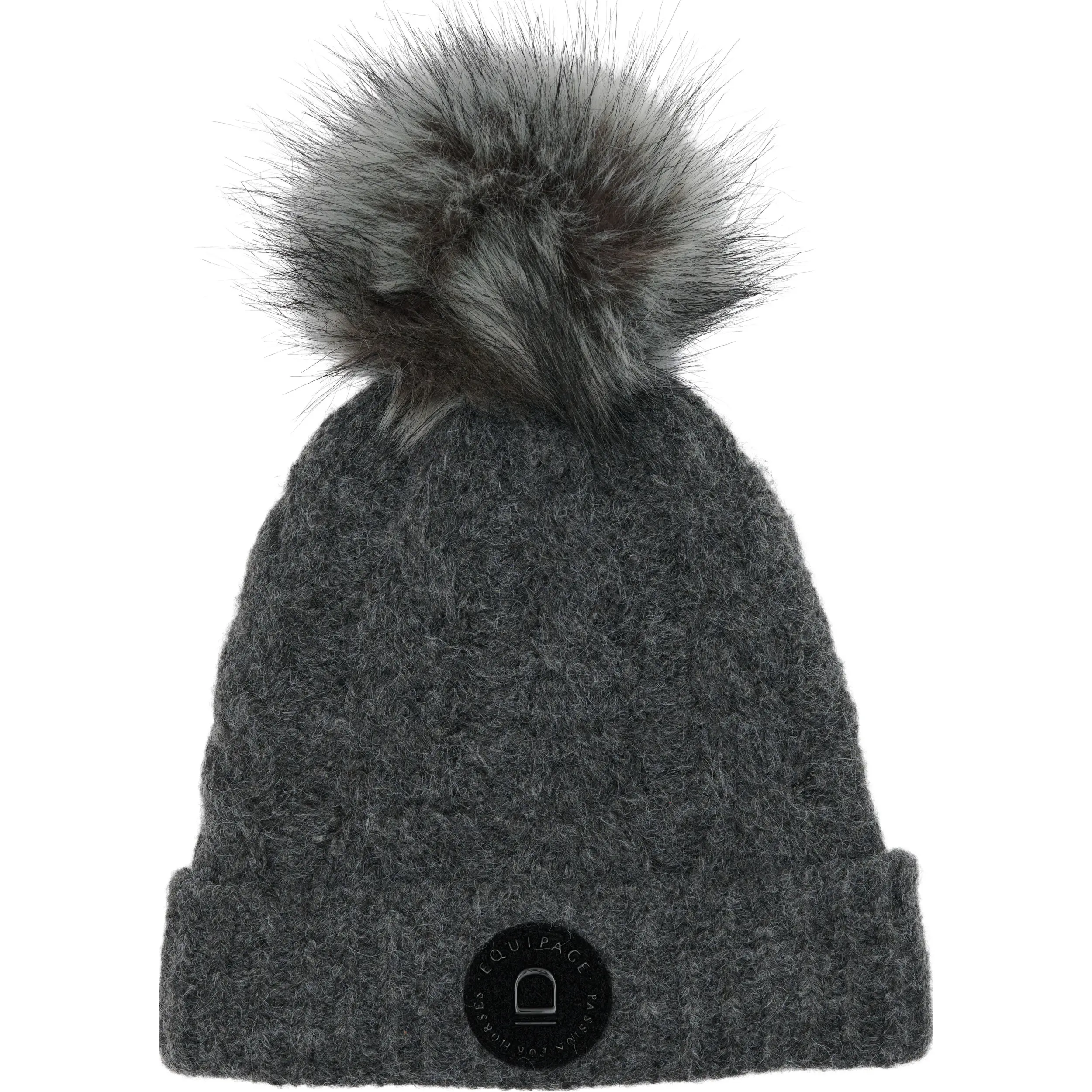 Winter Damen Strickmütze mit Pelz VASILI asphalt