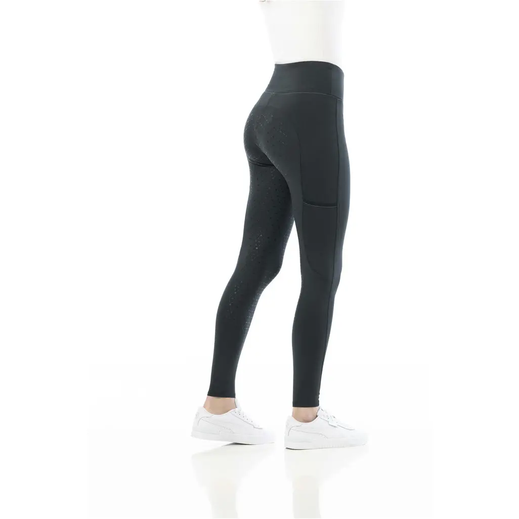 Damen Reitleggings Silikon Vollbesatz LYLY grün/grau