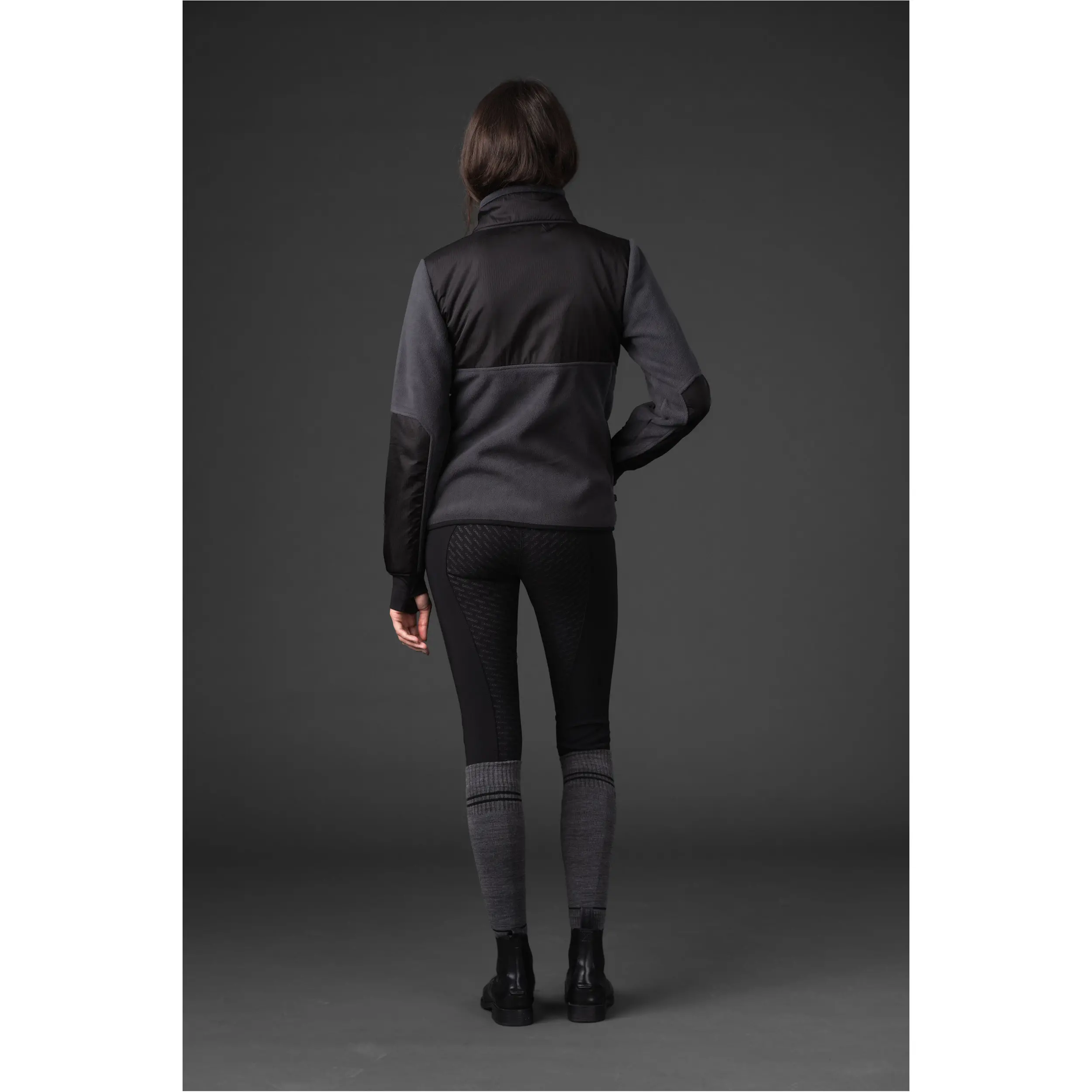Damen Fleecereitjacke NORMA ZIP asphalt