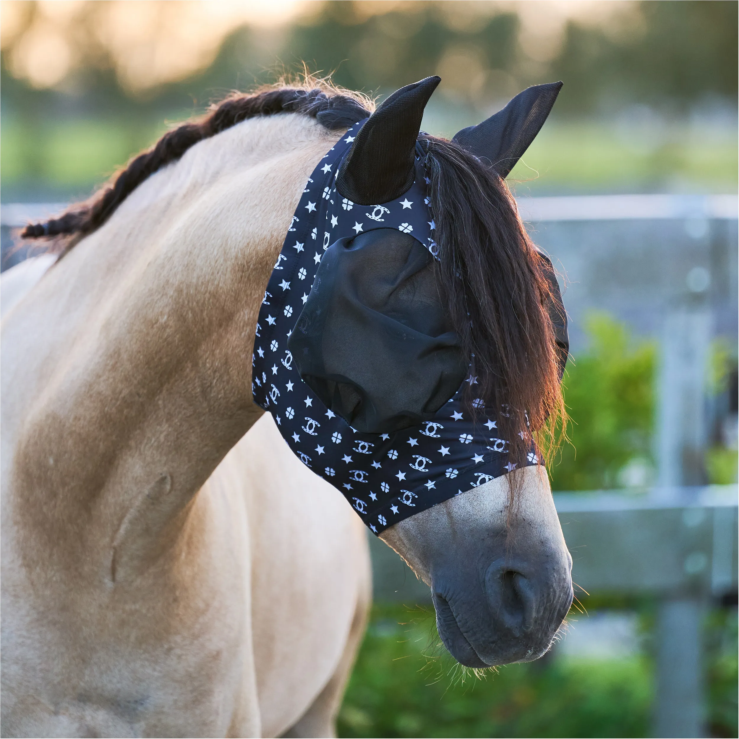Fliegenmaske IRHTrail ride schwarz AOP