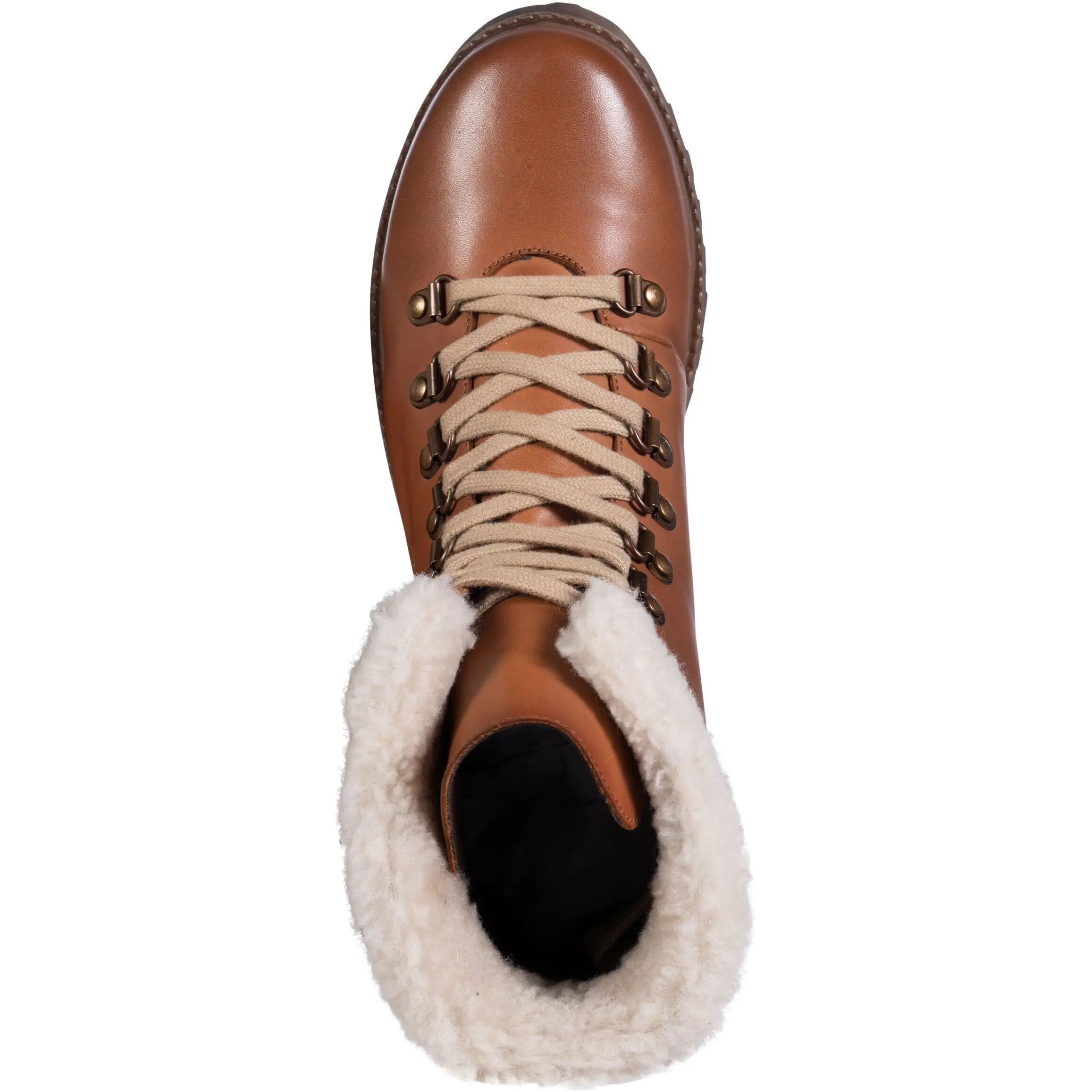 Schnürboots WALKER Echtleder cognac