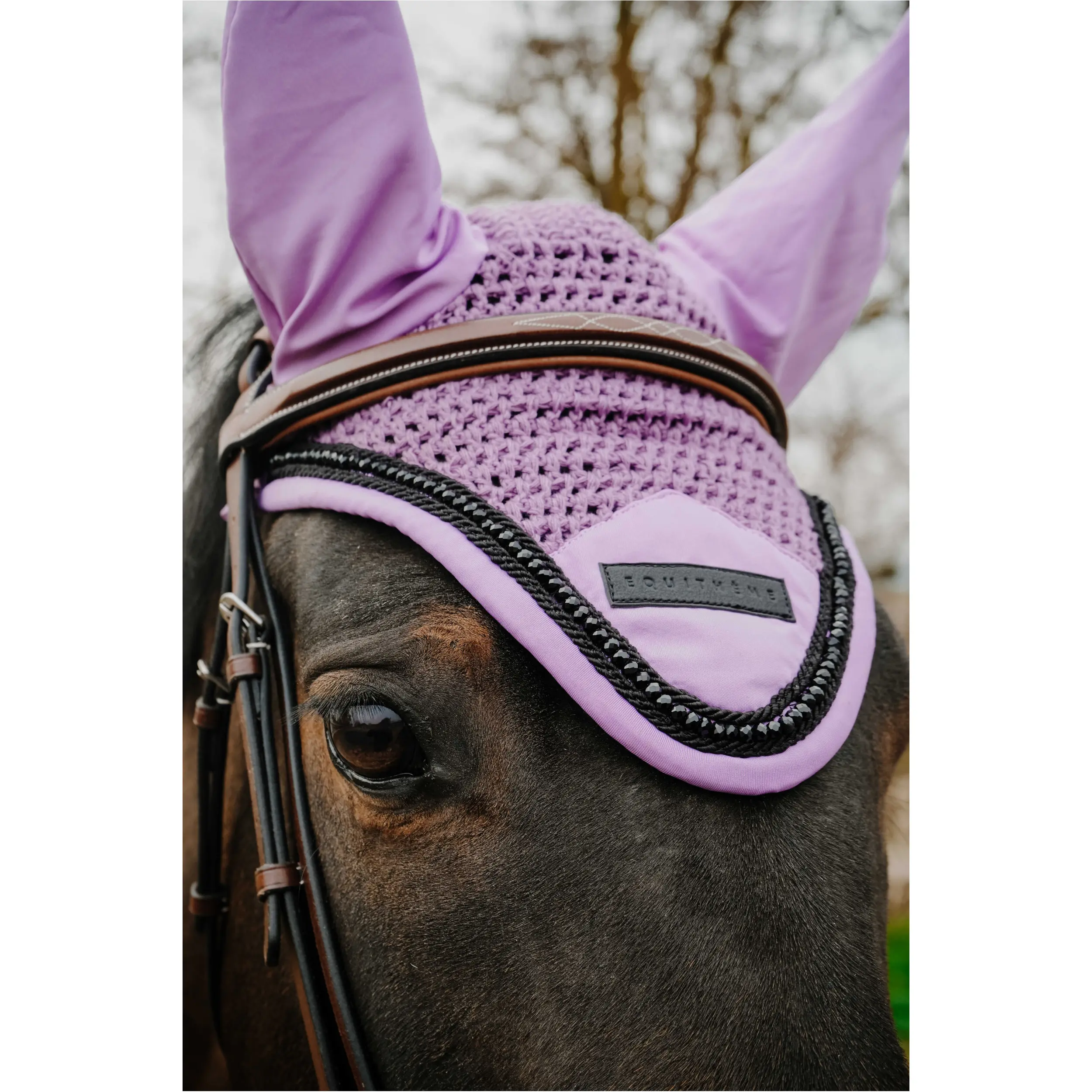 Fliegenhaube PEARL lavendel Warmblut