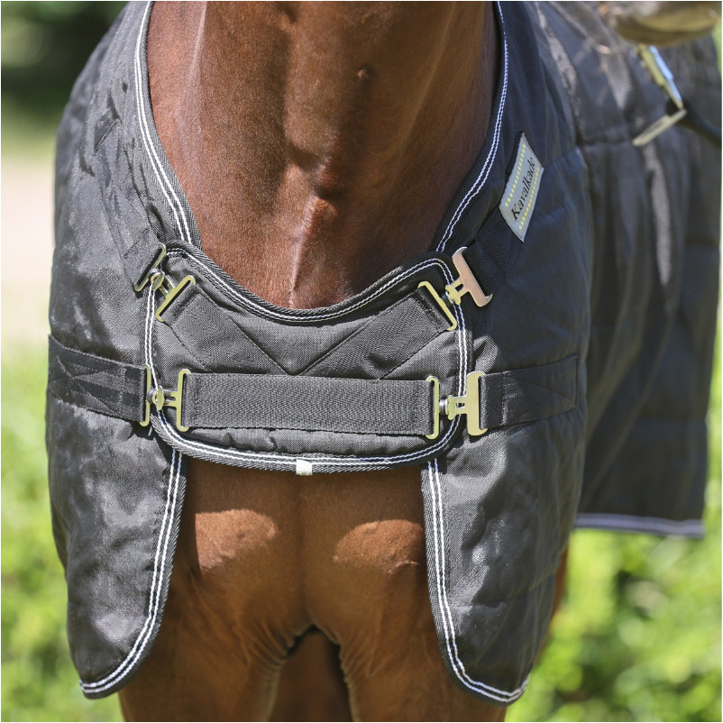 Hengstdecke mit Brustlatz 200g Füllung 1200D STALLION schwarz