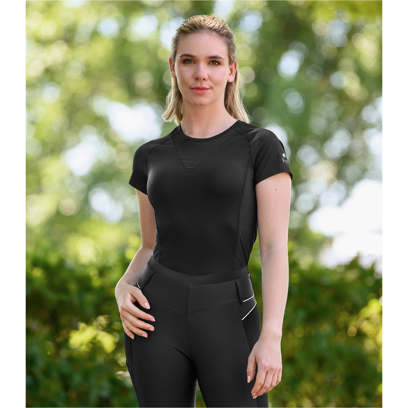 Kinder Reitleggings Silikon Vollbesatz SUSANN schwarz