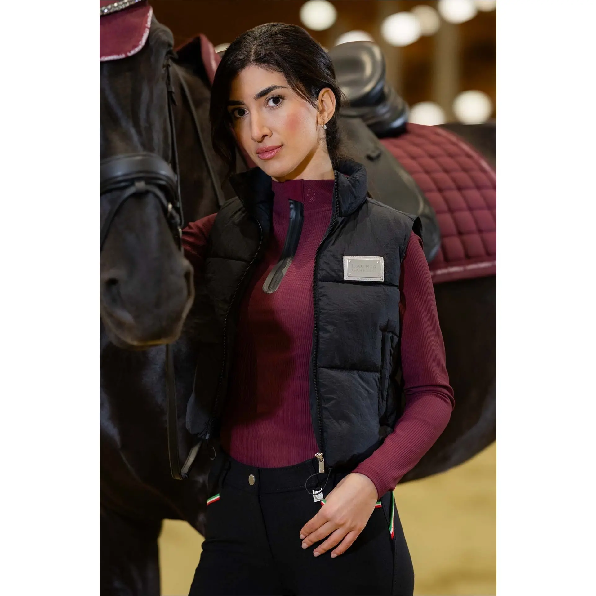 Damen Funktionsshirt LIVIGNO RIBBED bordeaux