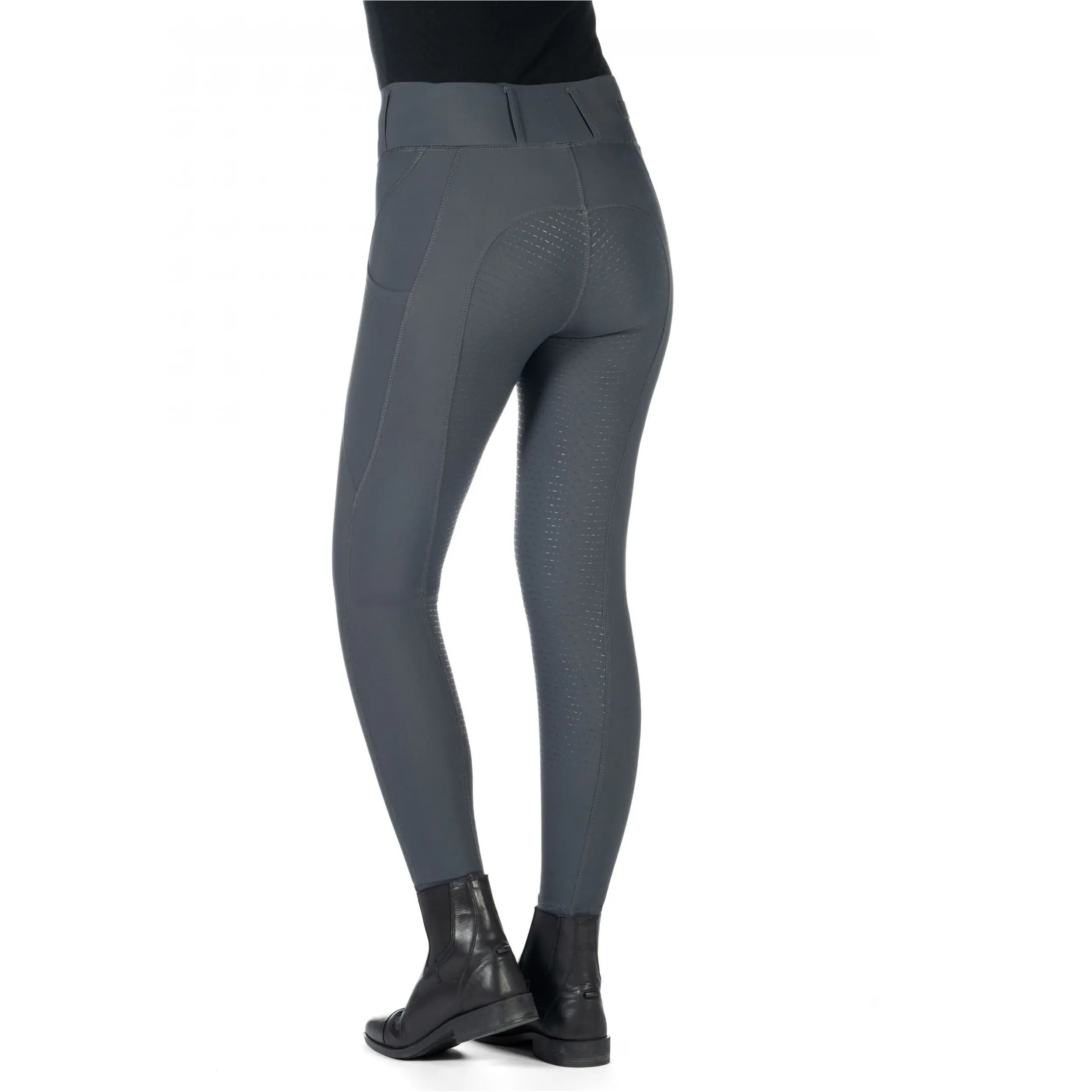 Damen Reitleggings Silikon Vollbesatz JIL HIGH WAIST grau