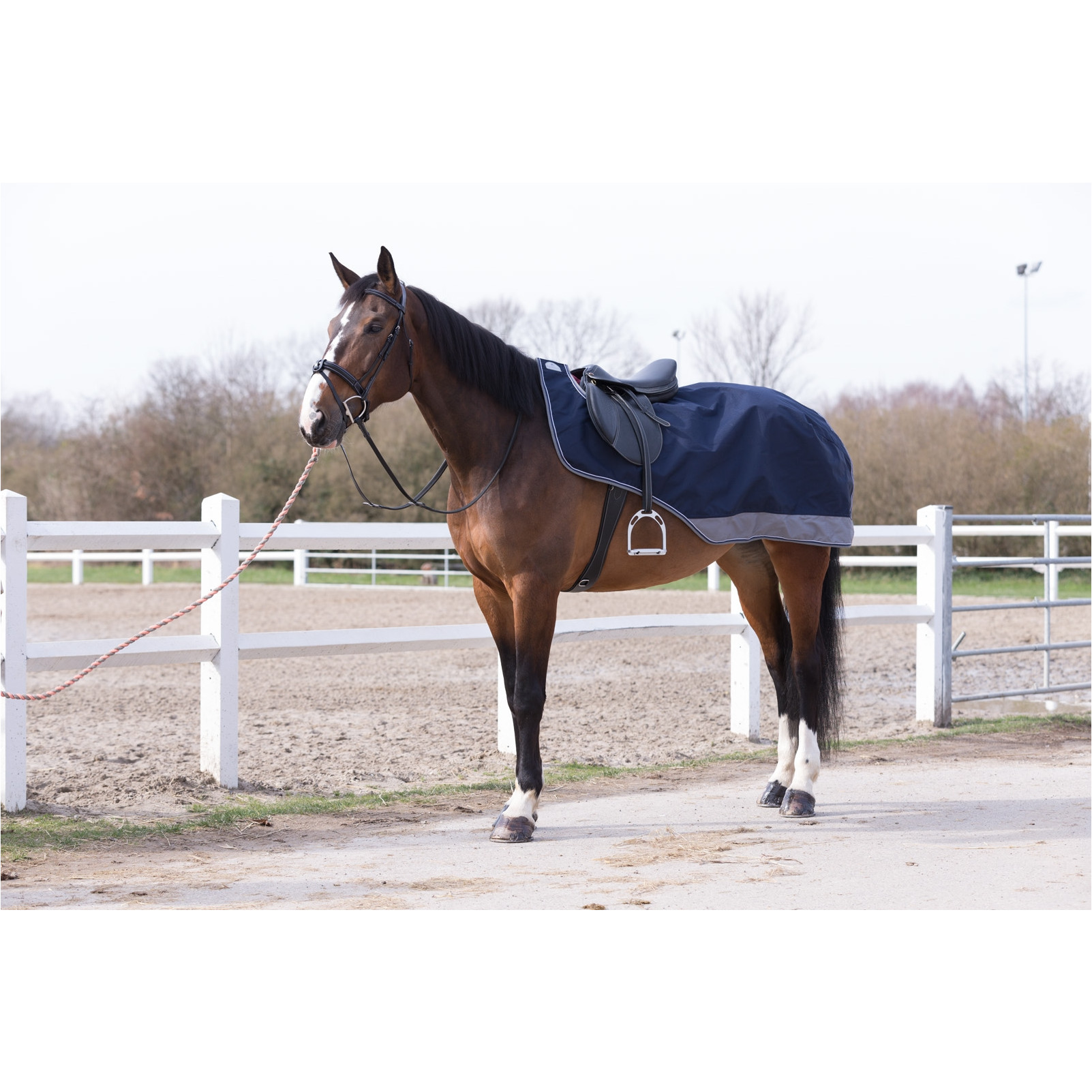 Regen Nierendecke mit Polycottonfutter 600D TYREX marineblau/grau