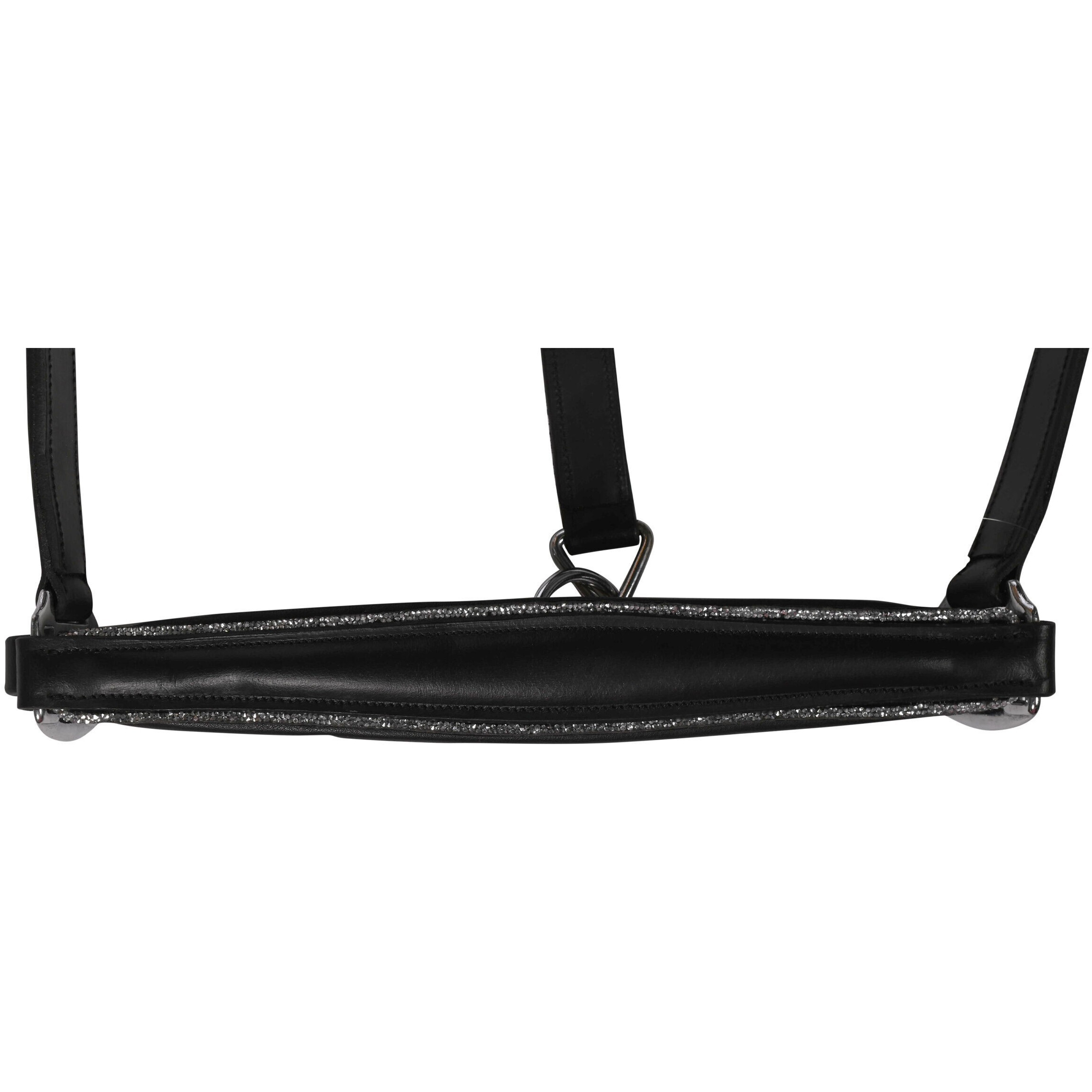 Lederhalfter GLAMOUR schwarz/silber