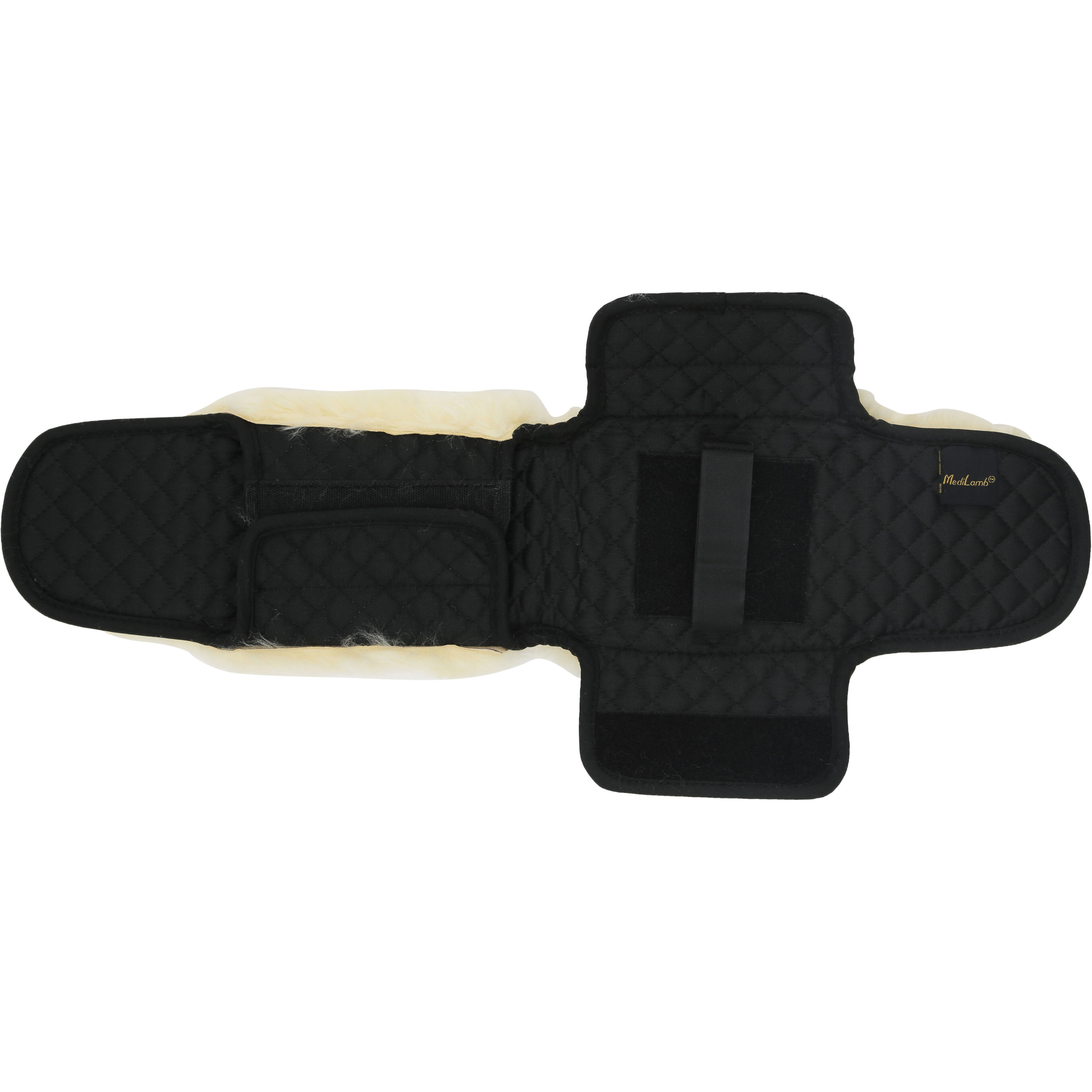 Gurtschoner Lammfell Dressur MediLamb schwarz/natur 66cm