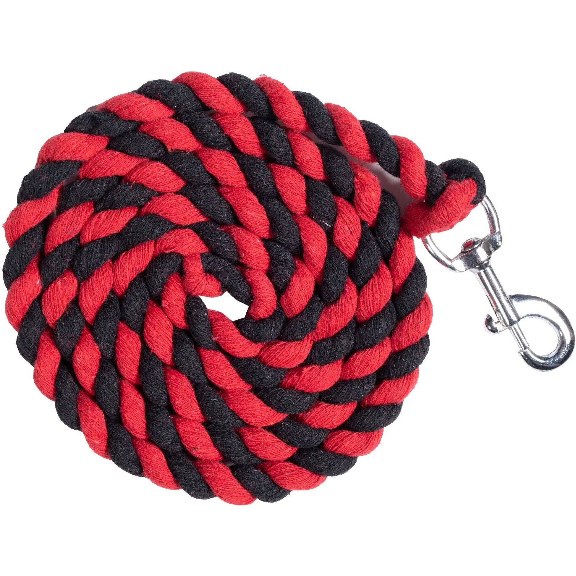 Führstrick mit Karabinerhaken COTTON schwarz/rot