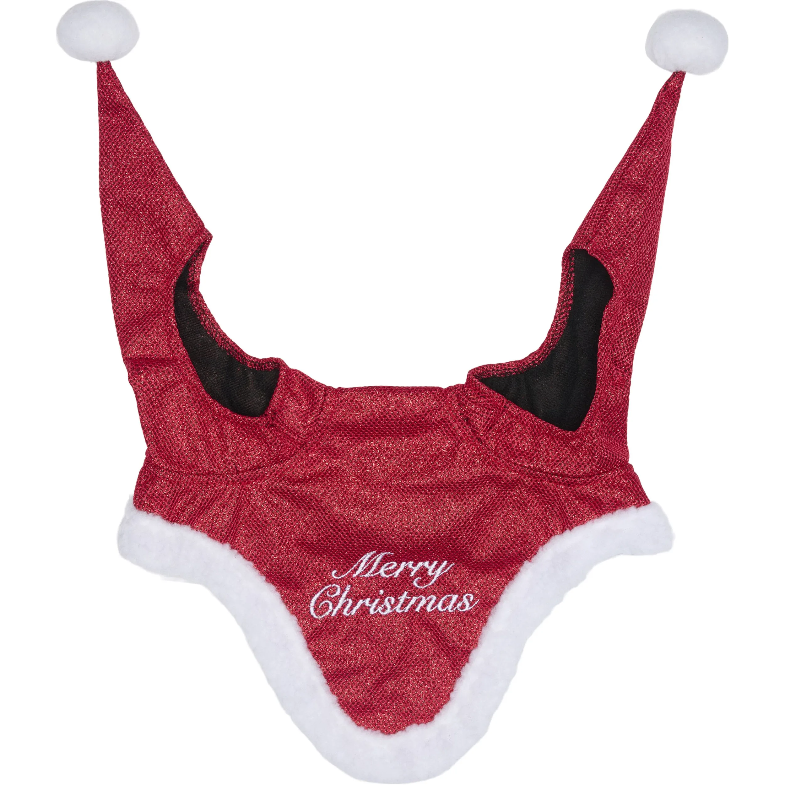 Weihnachtsmütze für das Pferd CHRISTMAS GLITTER rot