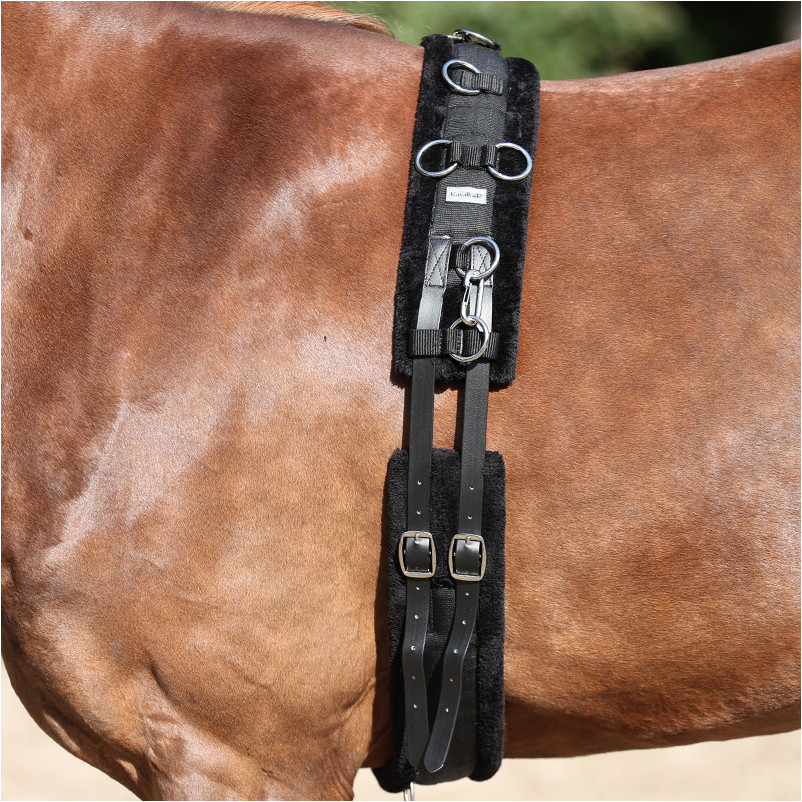 Longiergurt mit Kunstfell schwarz