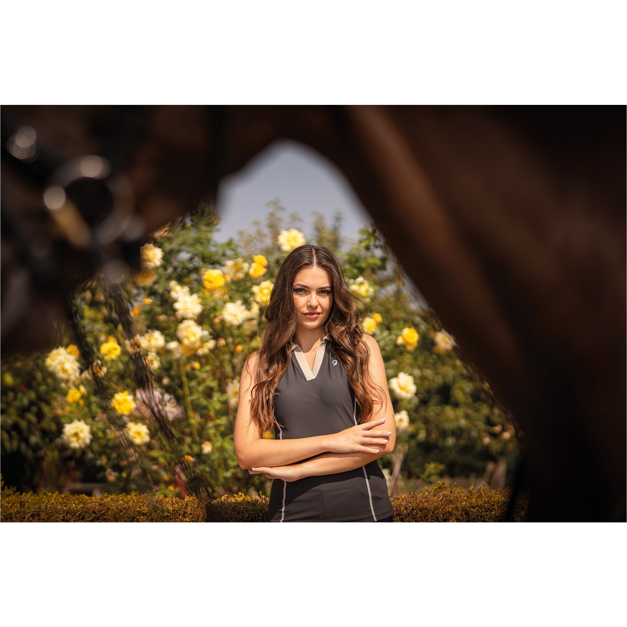 Damen Poloshirt ärmellos LIMONE schwarz