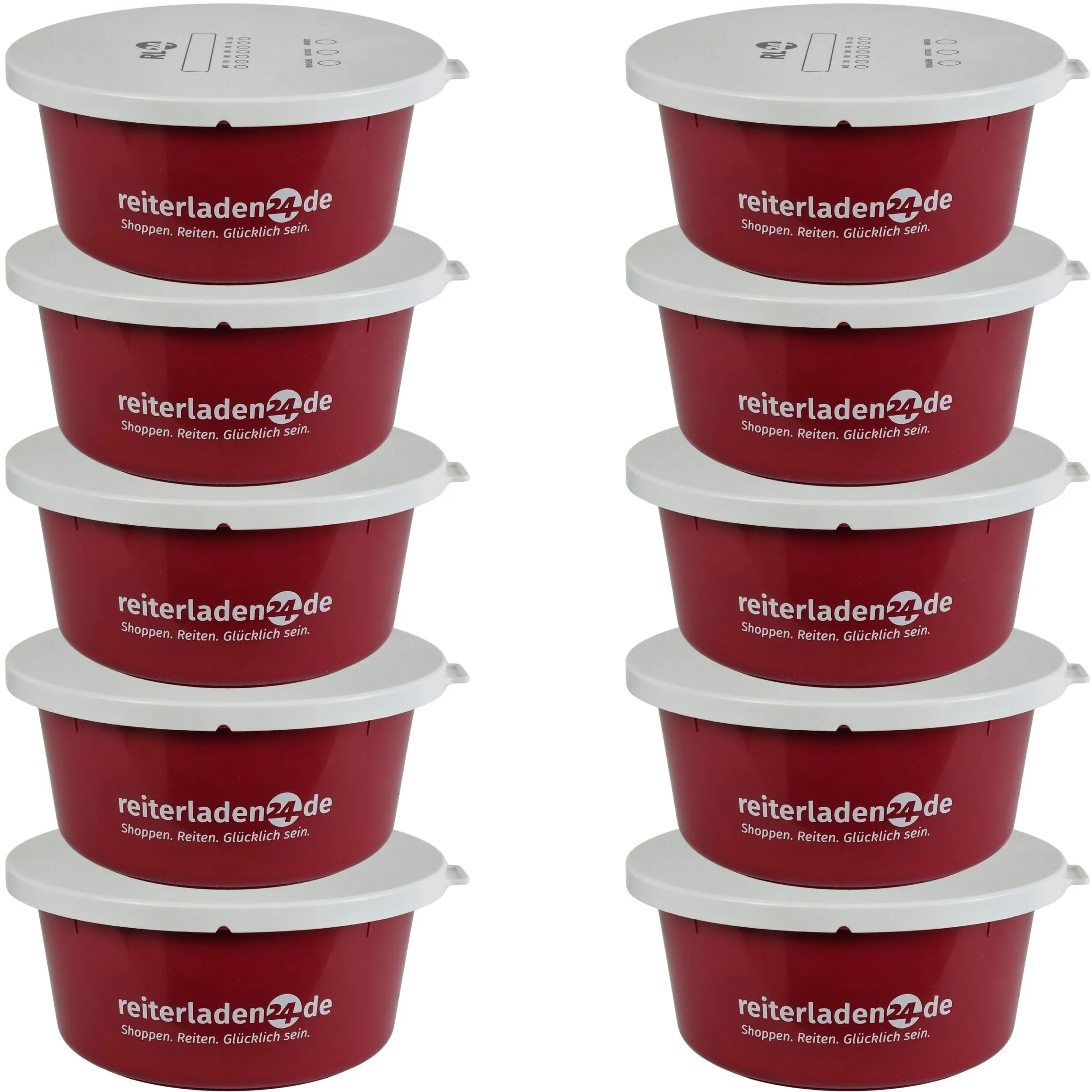 Müslischale mit Deckel rubinrot (10er Set)