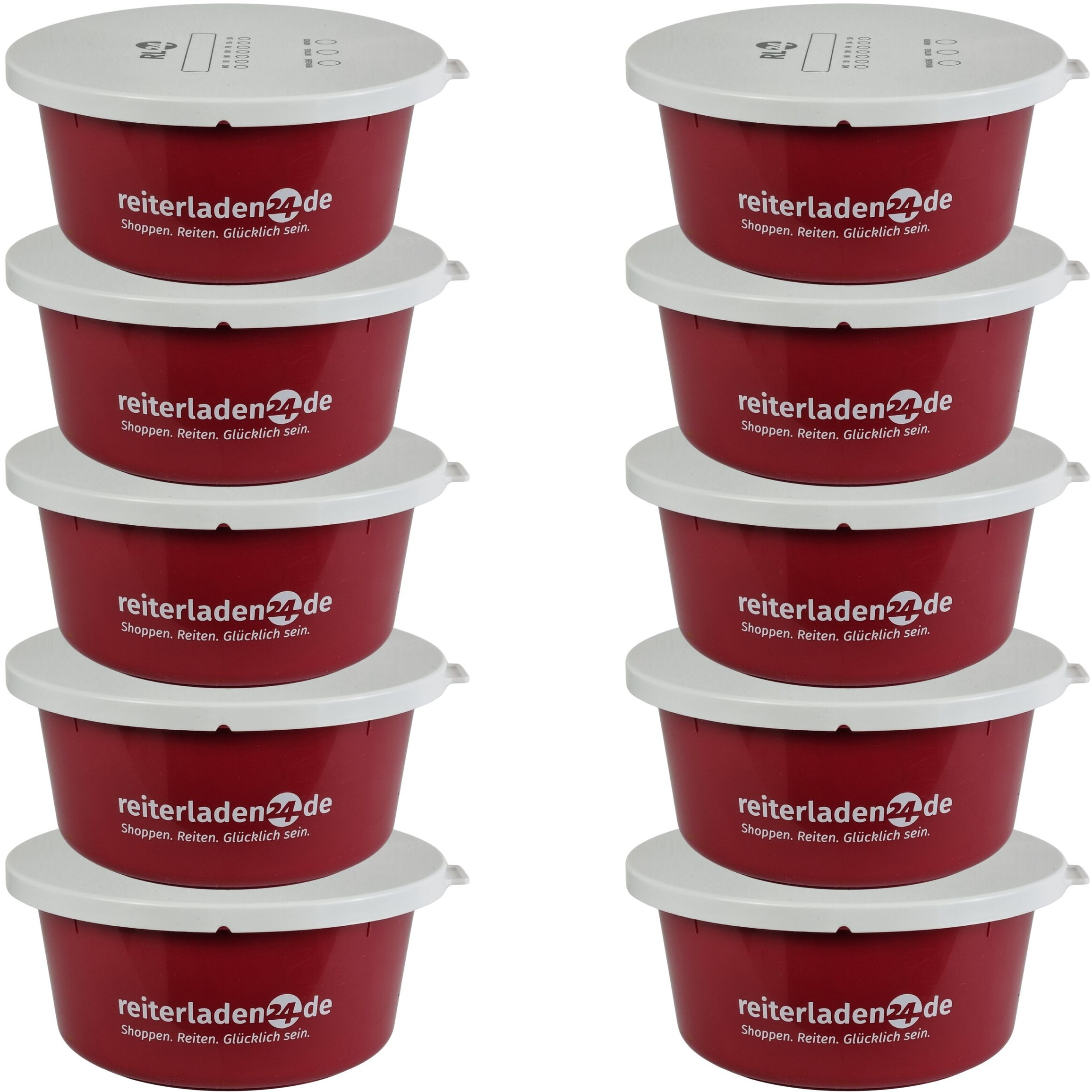 Müslischale mit Deckel rubinrot (10er Set)