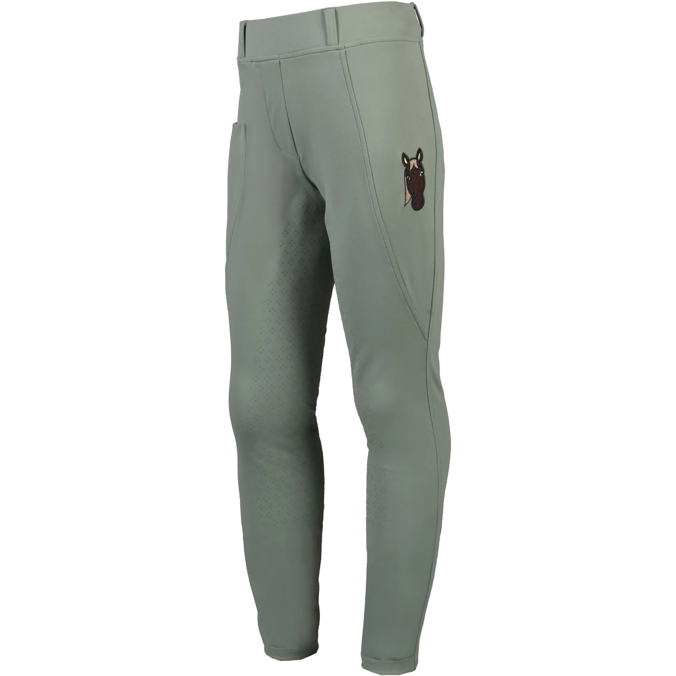 Winter Kinder Reitleggings Silikon Vollbesatz MIA salbei