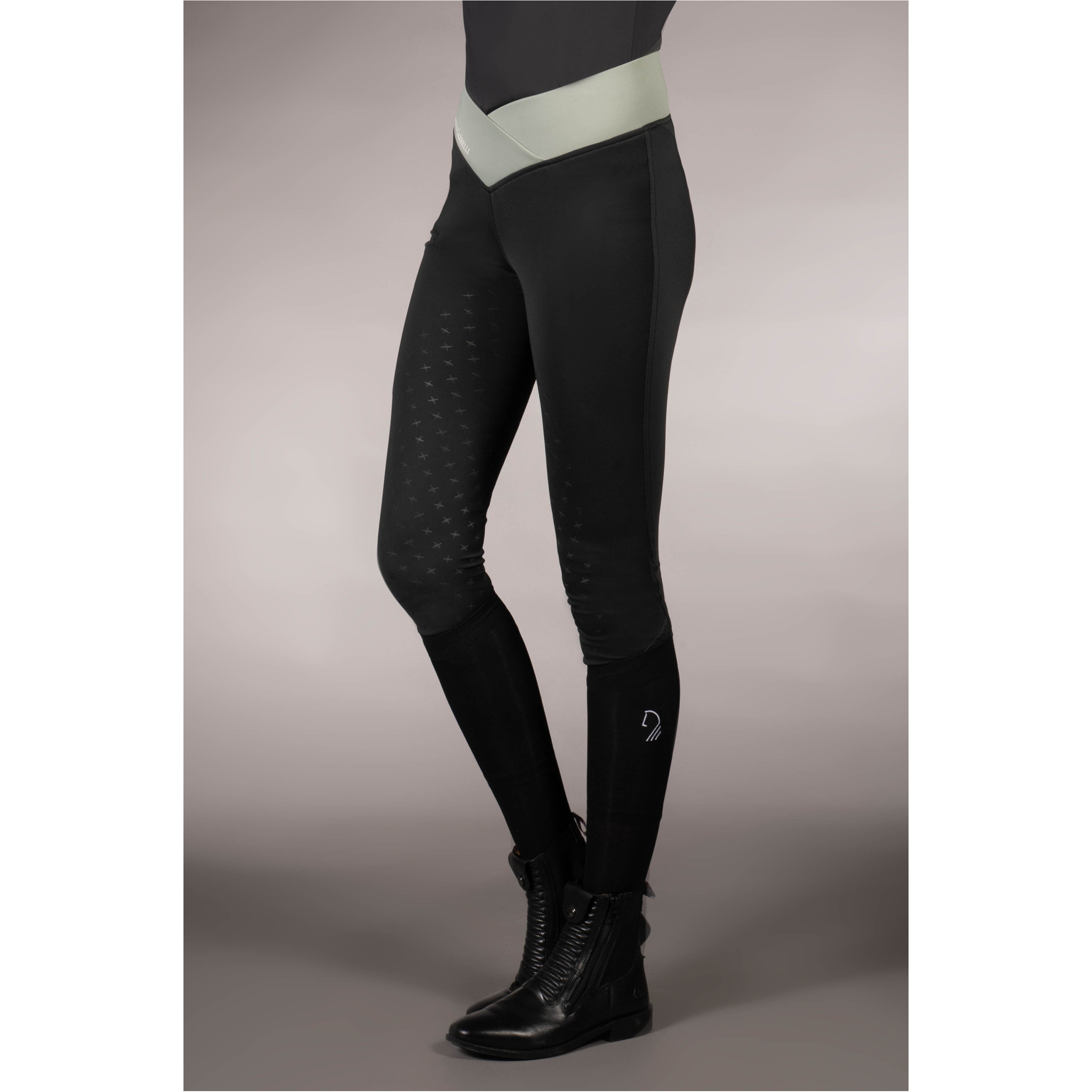 Damen Reitleggings Silikon Vollbesatz LIMONE schwarz