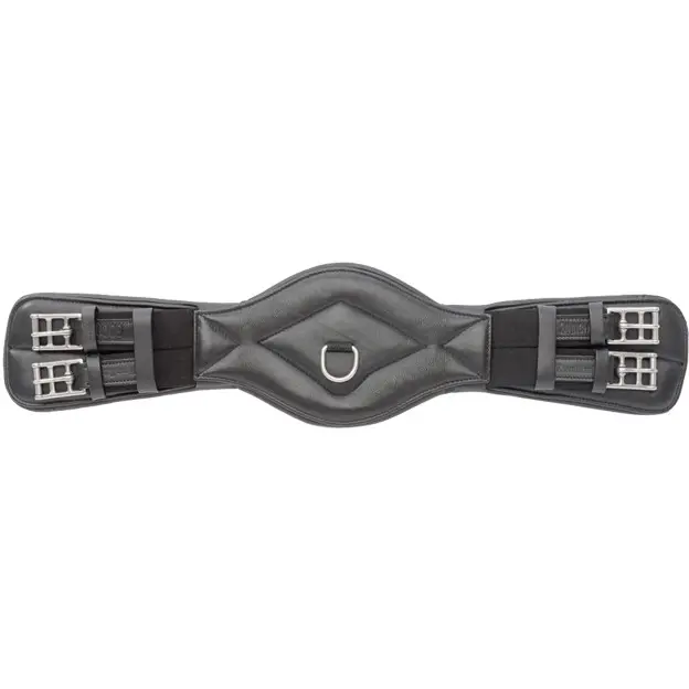 Lederkurzgurt mit Elast COMFORT Softleder schwarz