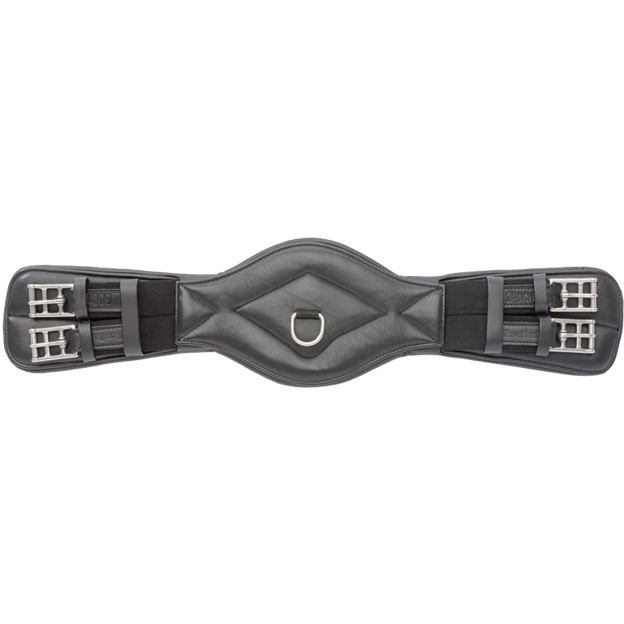 Lederkurzgurt mit Elast COMFORT Softleder schwarz