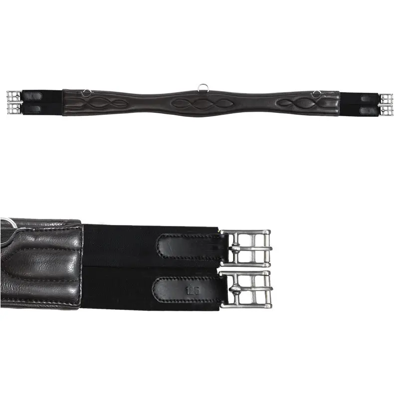 Ledersattelgurt mit Elast CLASSIC Softleder schwarz