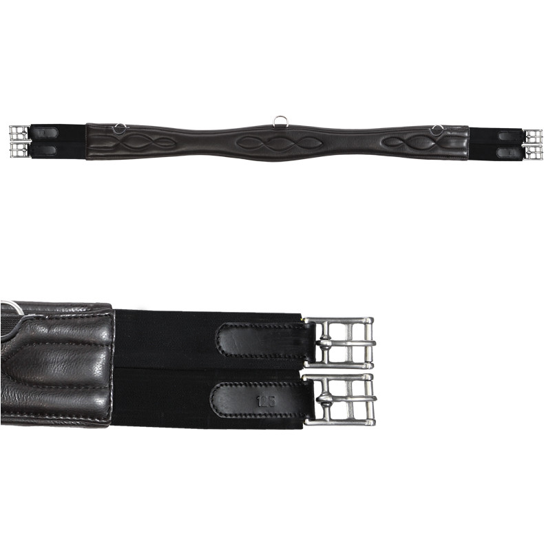 Ledersattelgurt mit Elast CLASSIC Softleder schwarz