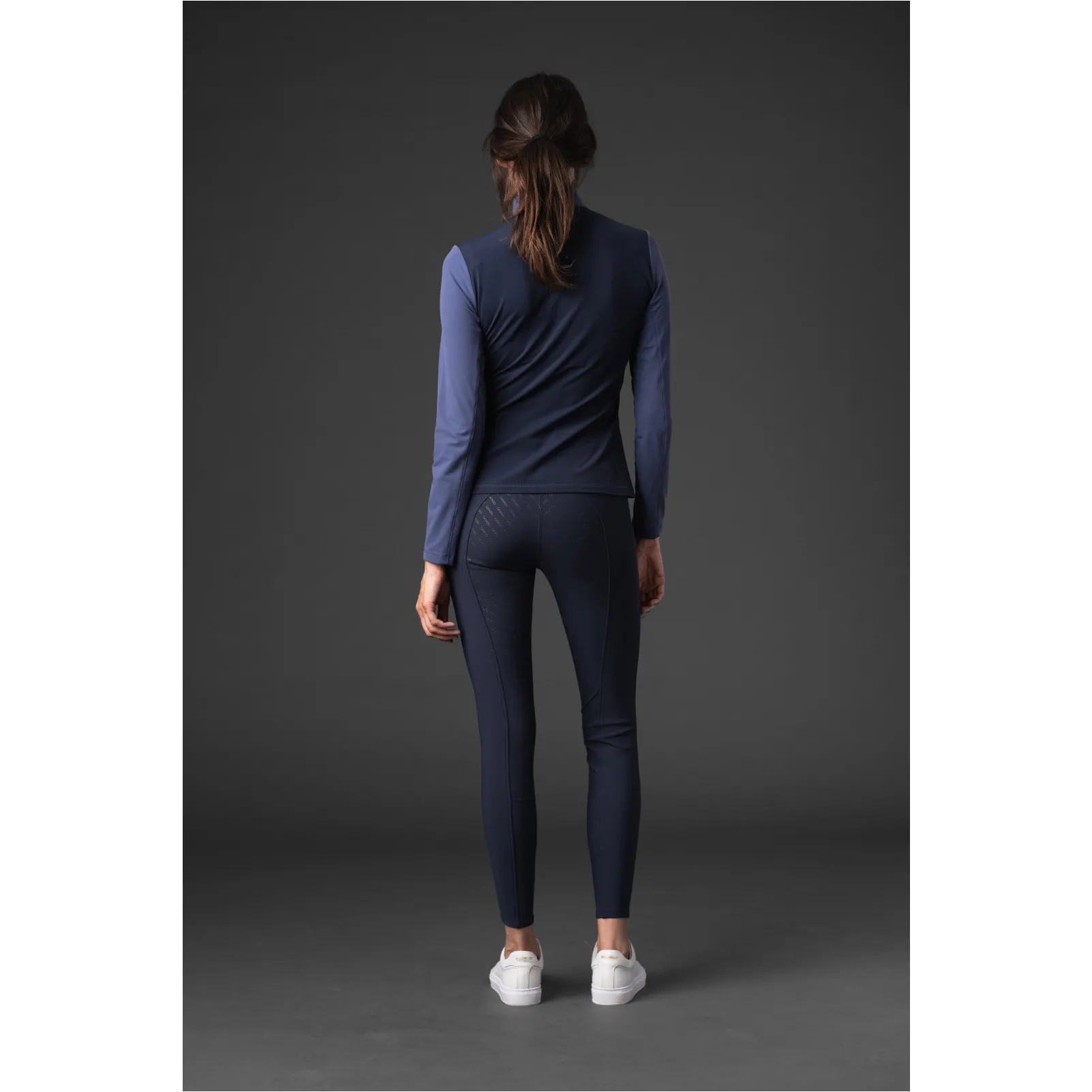 Damen Reitshirt Langarm VIVIAN half-zip crown blue