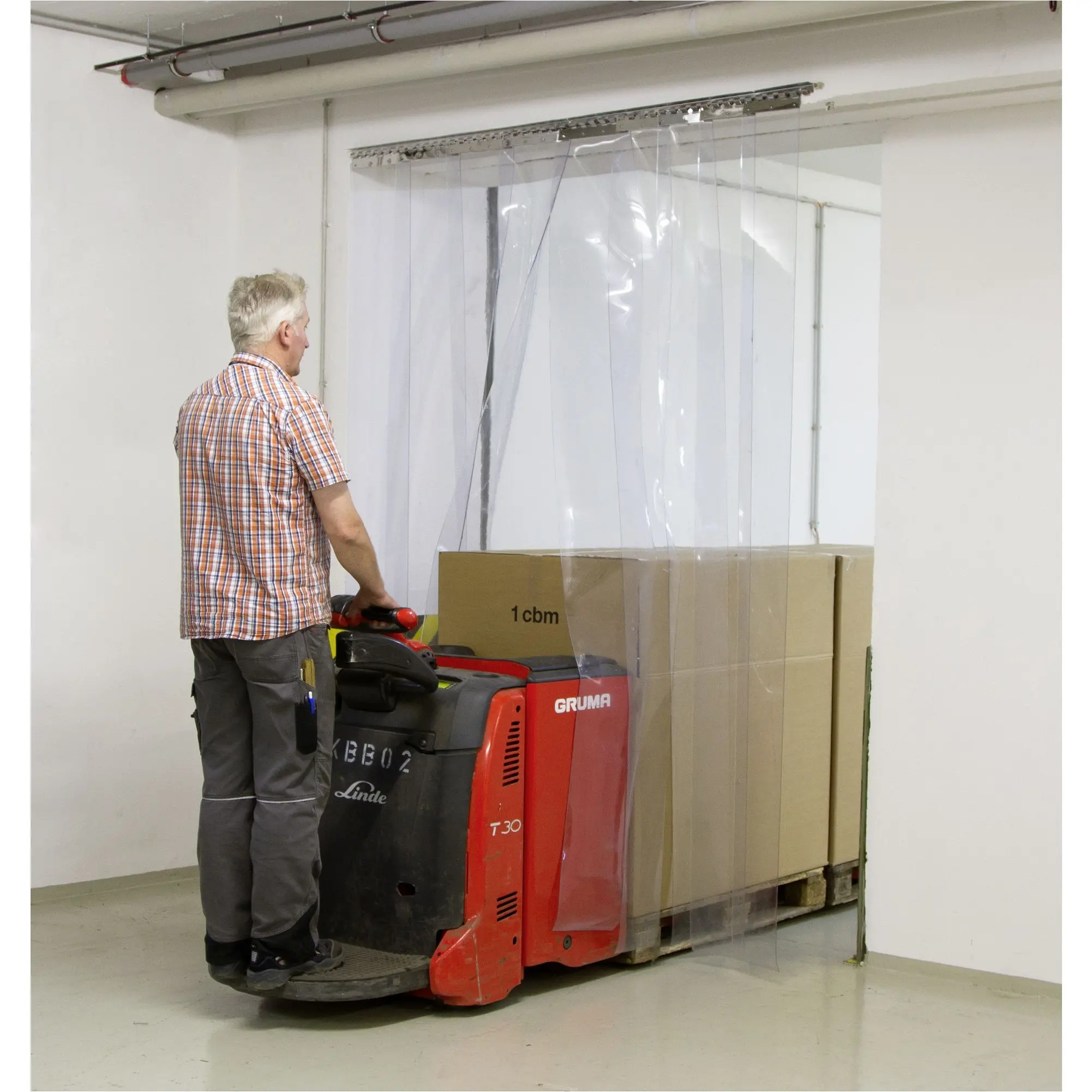 PVC-Streifenvorhang transparent 130x225cm 